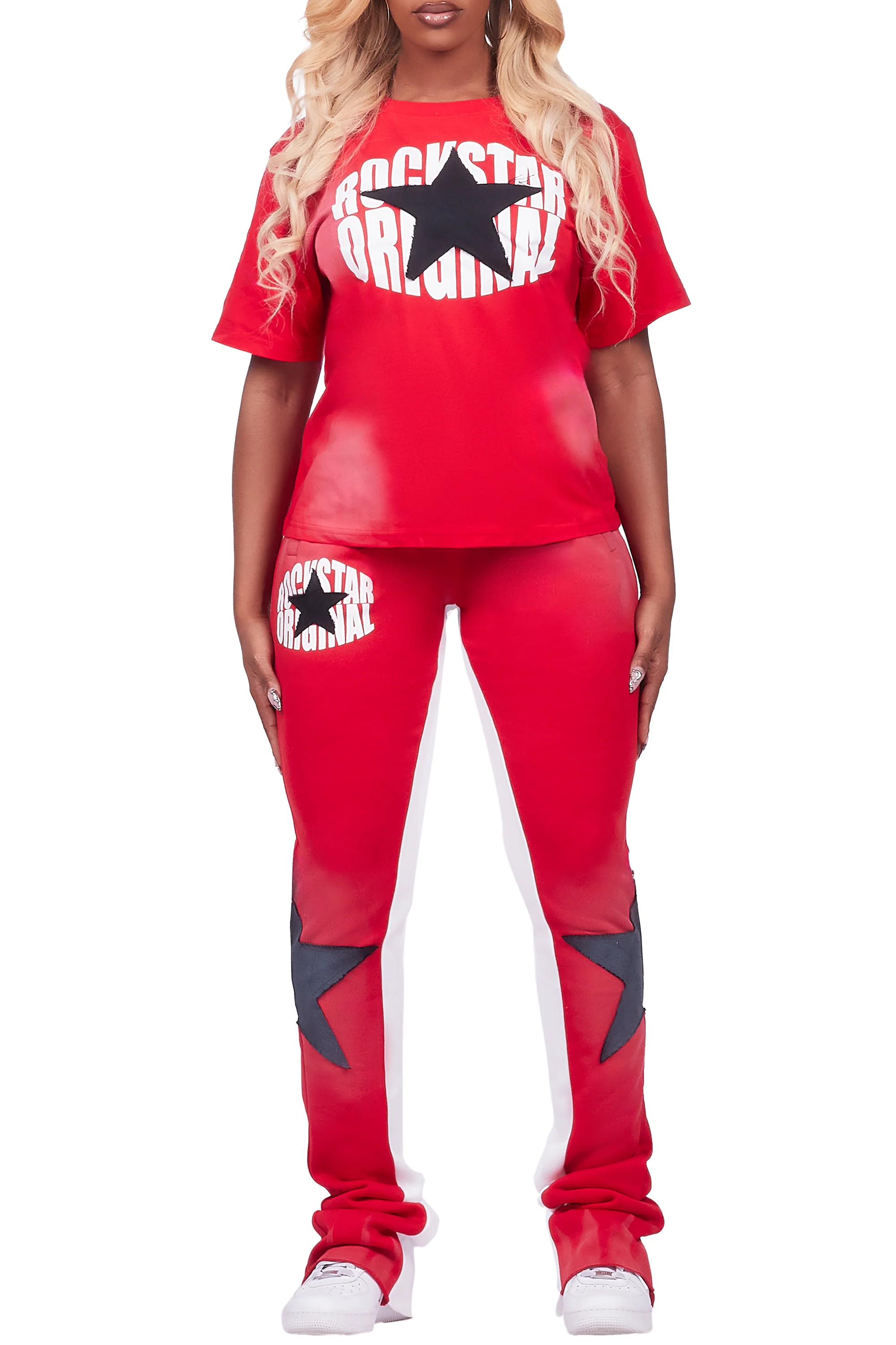 Kaliyah Red T-Shirt Trackset - Image 6
