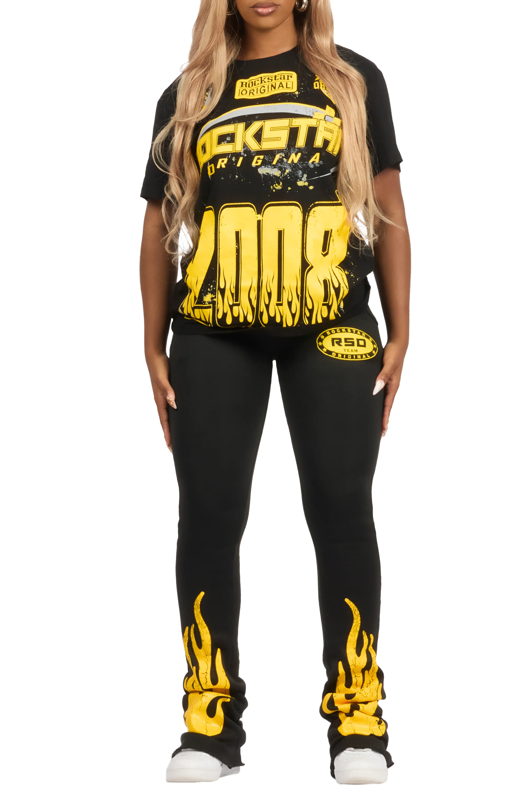 Esha Black T-Shirt Trackset - Image 8