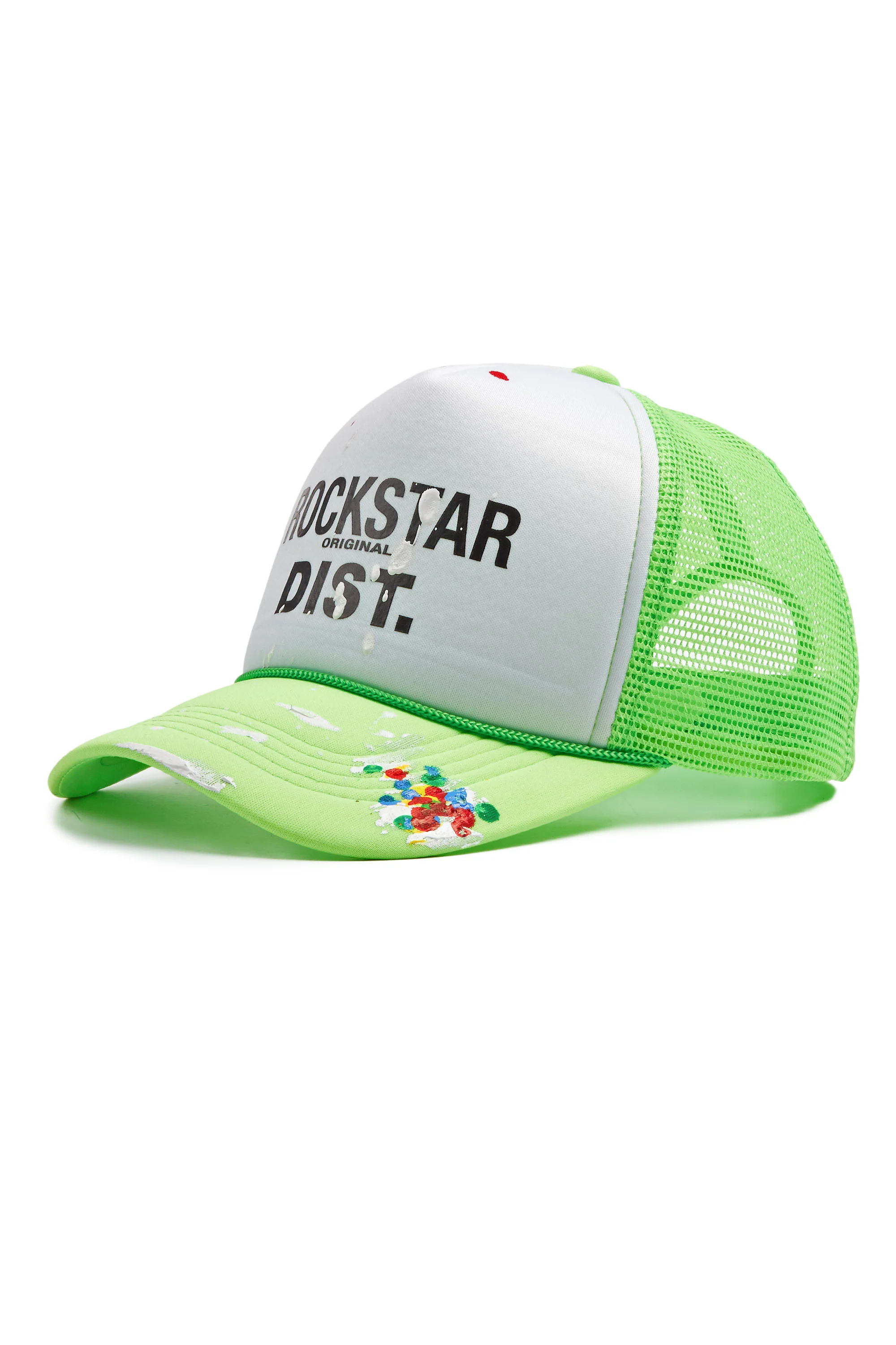 Good Side Only White/Neon Green Trucker Hat - Image 2