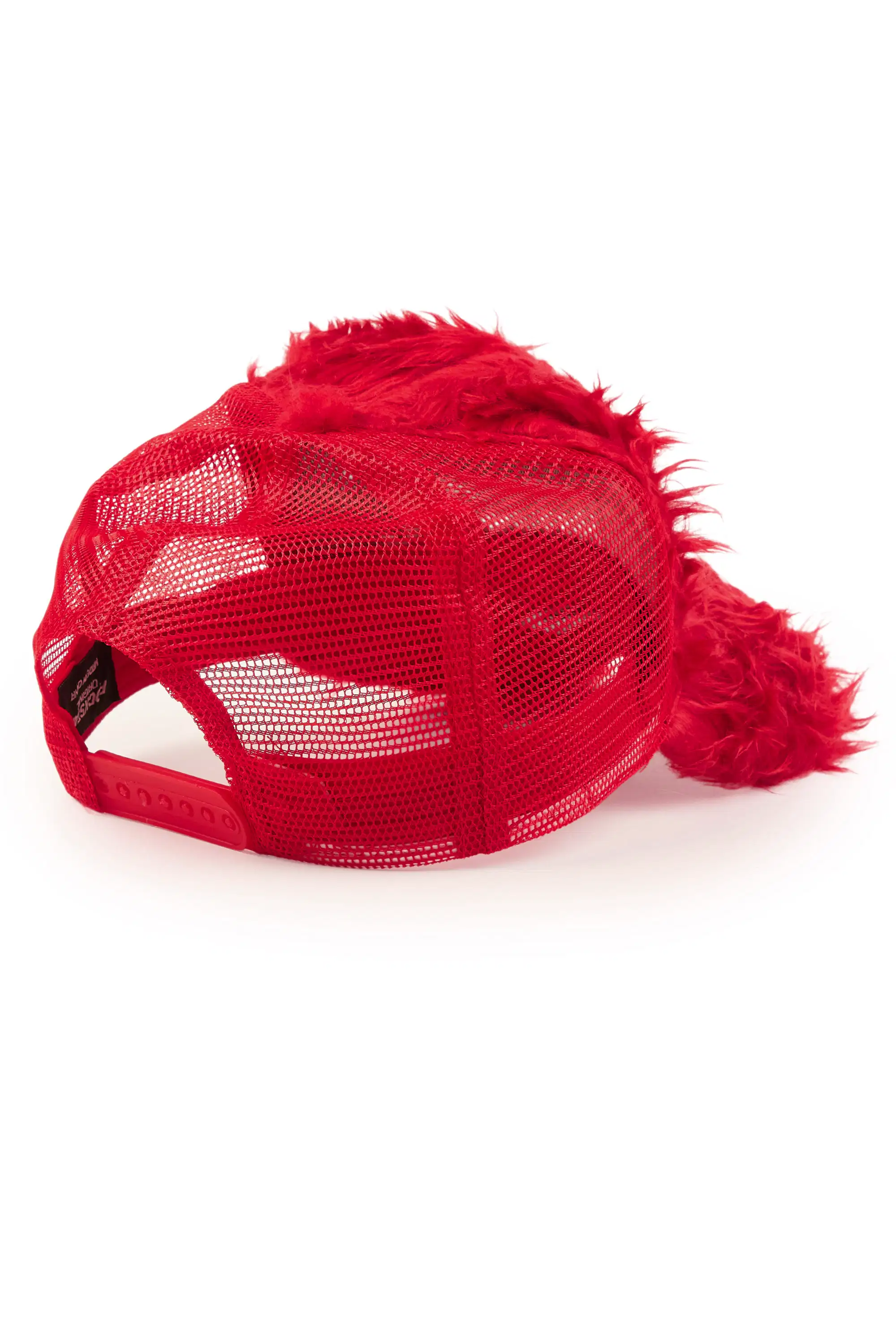 Donnesha Red Shaggy Fur Trucker Hat - Image 3