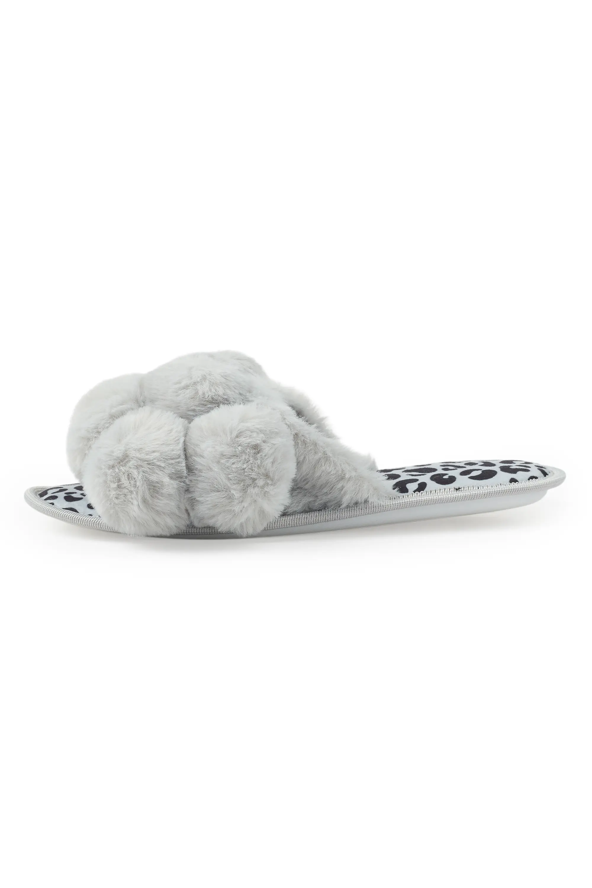 Kourtnay Grey Fur Slippers - Image 3
