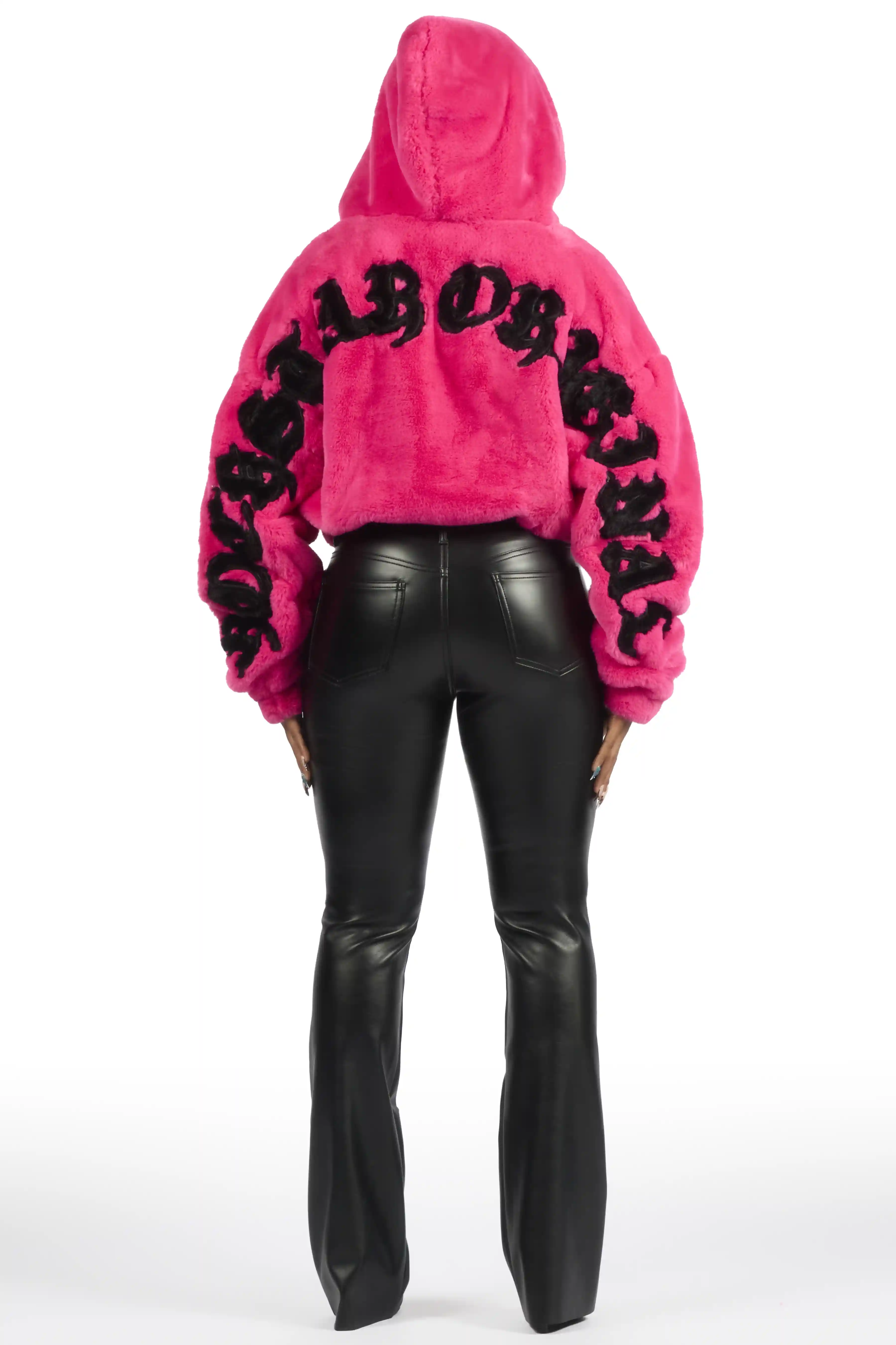 Inany Hot Pink Fur Jacket - Image 6