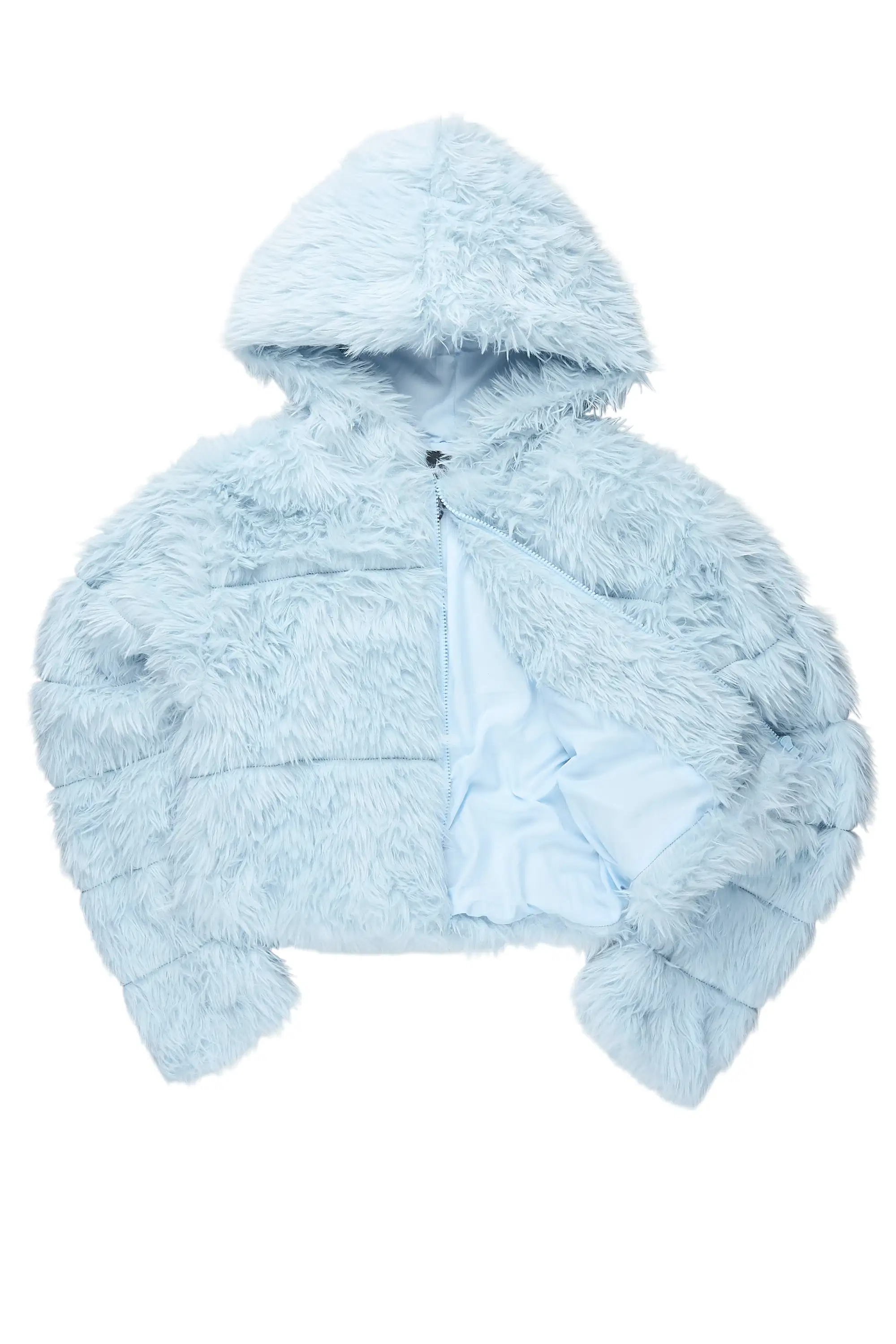 Kristin Baby Blue Fur Jacket - Image 5