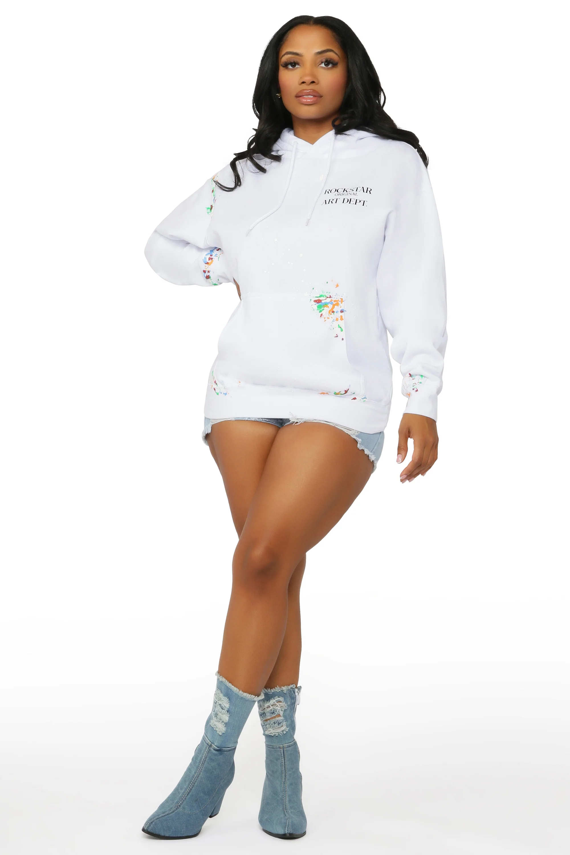 Make It Rain White Oversized Hoodie - Image 4