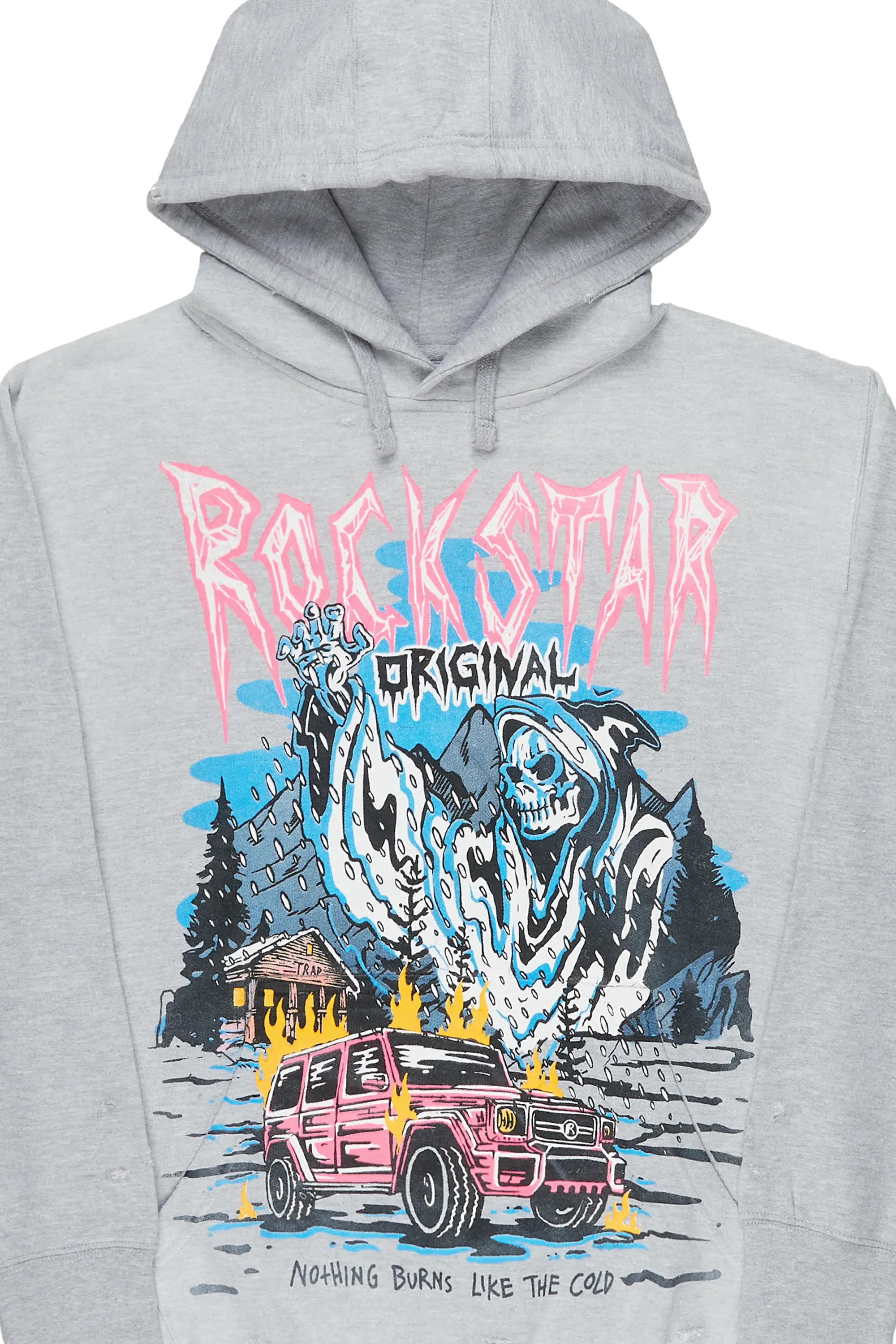 Mercy Wagon Heather Grey Oversized Hoodie - Image 2