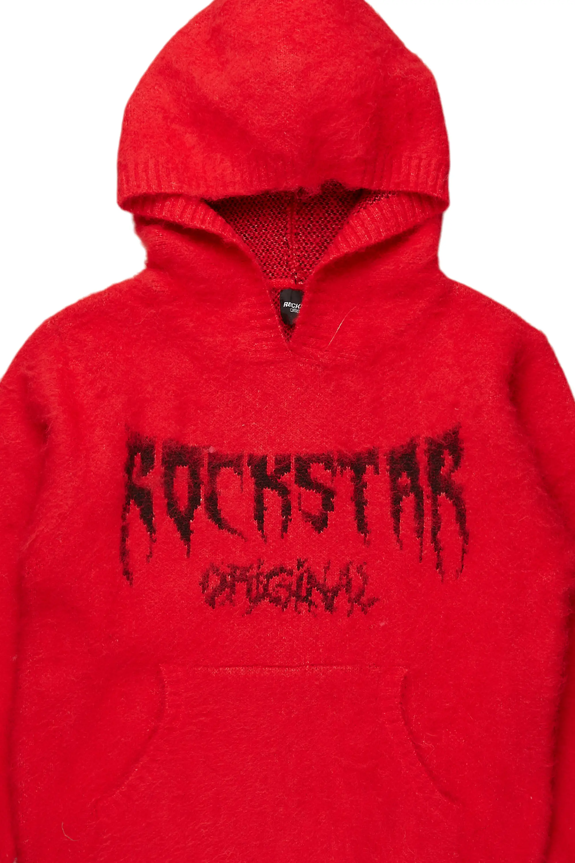 Andreas Red Graphic Knit Hoodie - Image 2