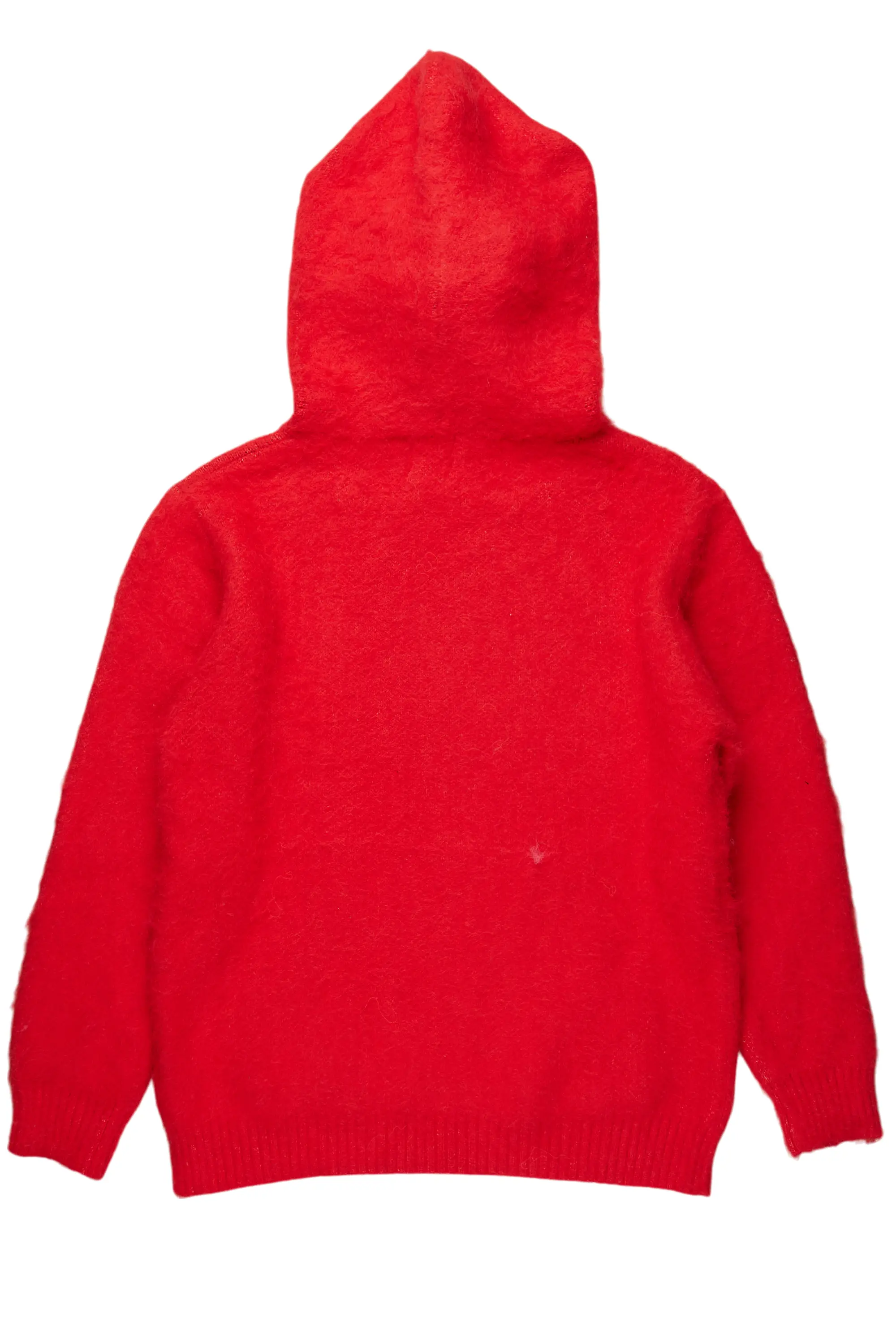 Andreas Red Graphic Knit Hoodie - Image 3