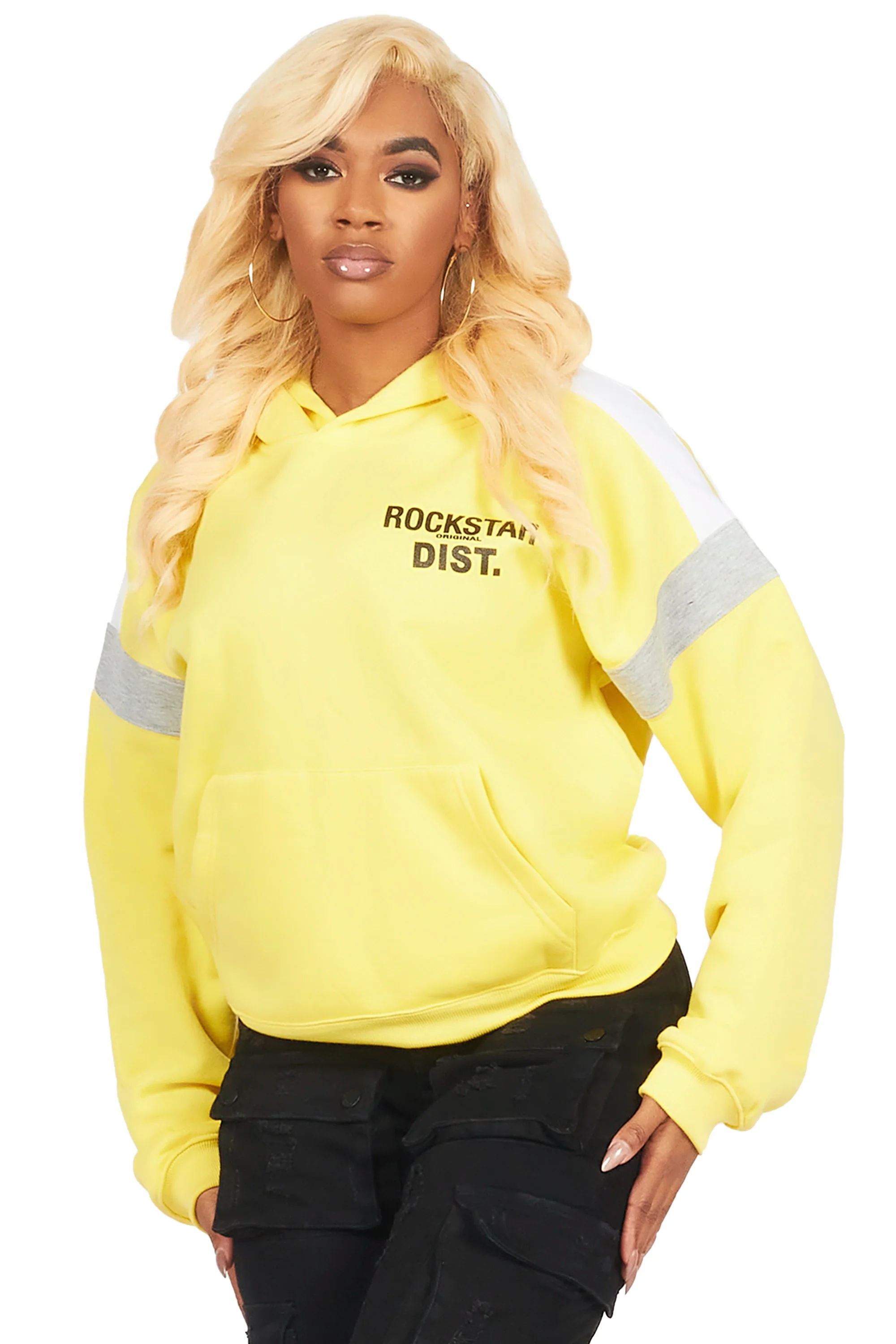 Evonne Yellow Oversized Hoodie - Image 3