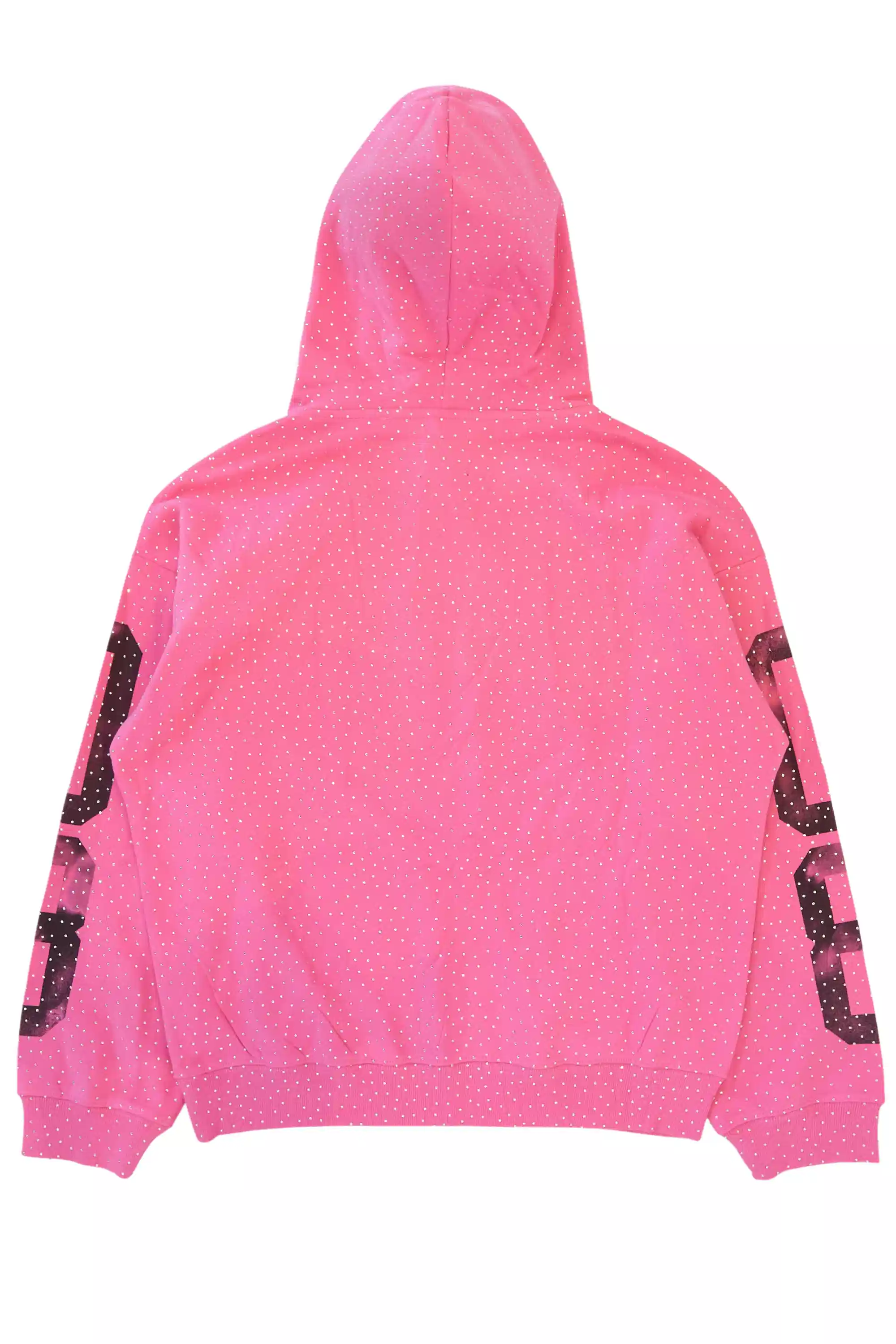 Kamille Pink Rhinestone Hoodie - Image 7