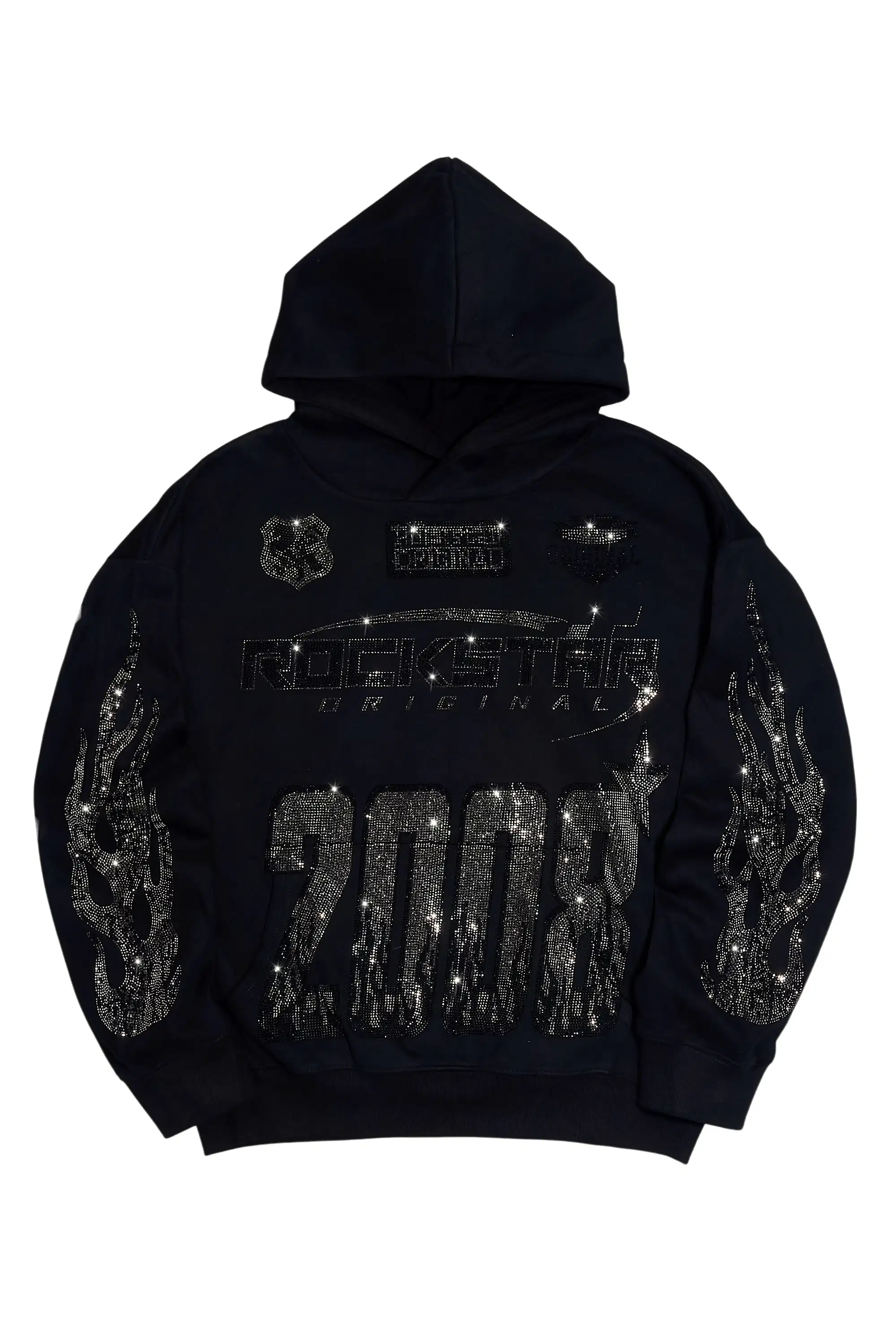 Esha Black Rhinestone Hoodie - Image 3