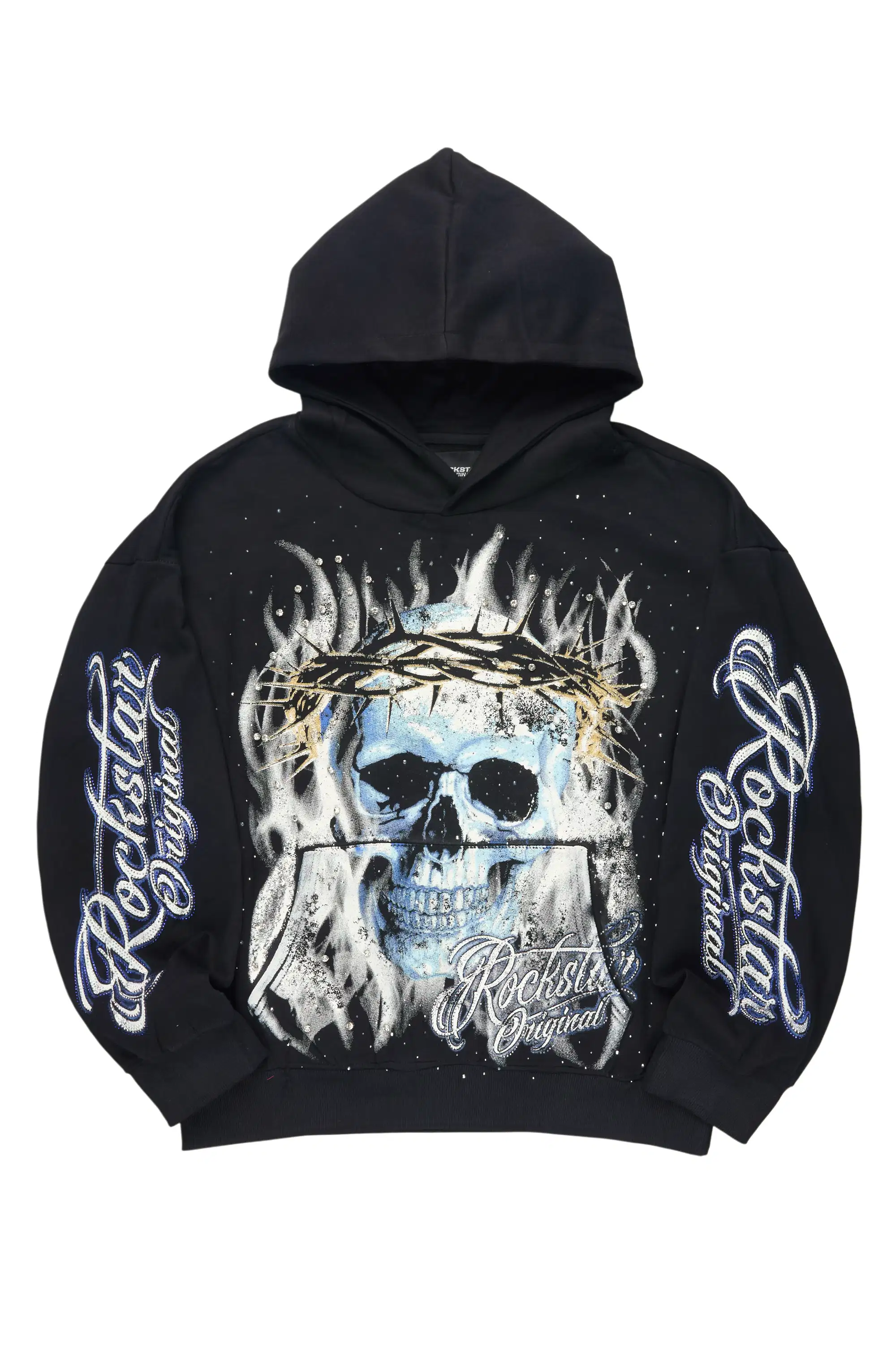 Blaise Black Rhinestone Oversized Hoodie - Image 2