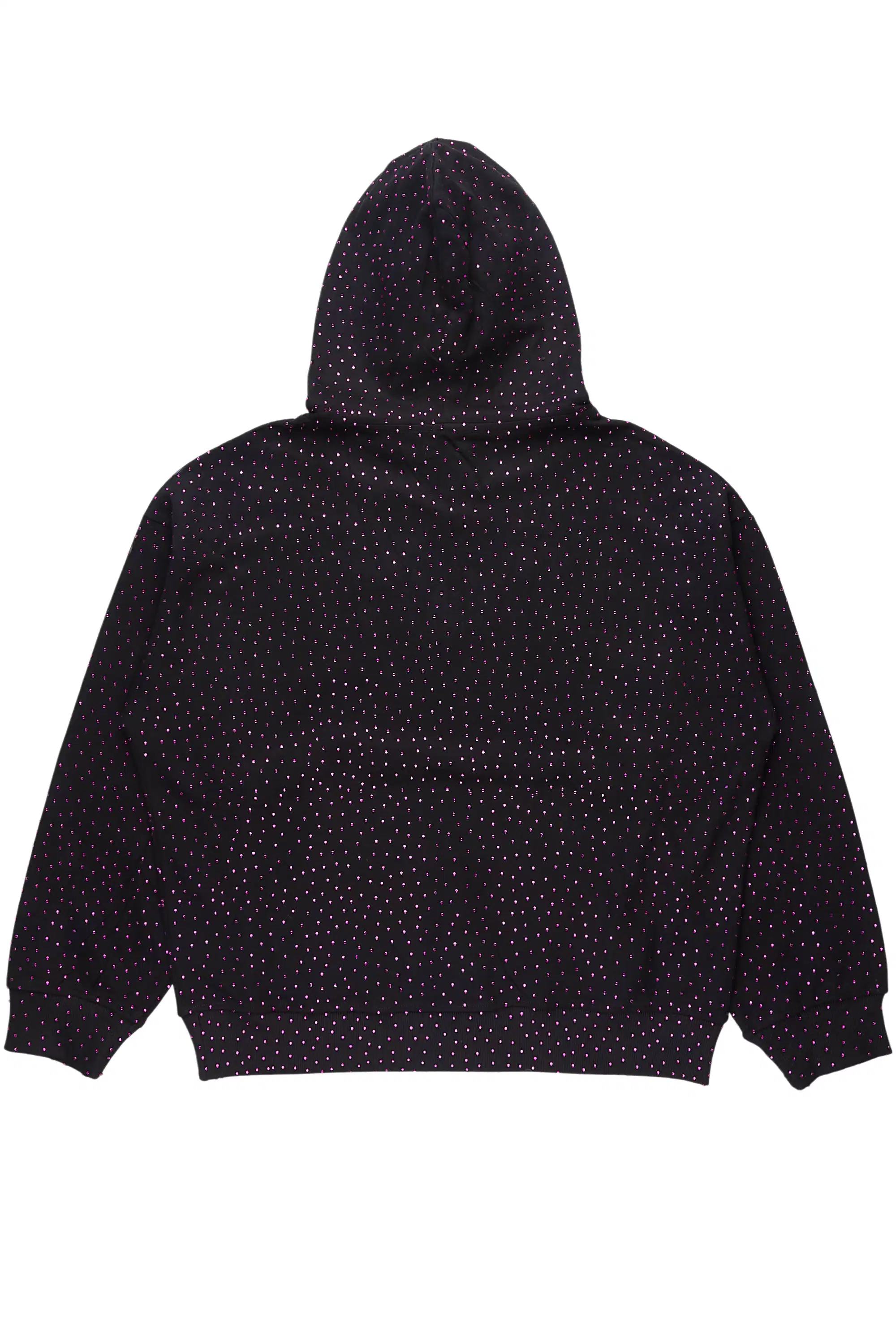 Crystiqa Black/Pink Rhinestone Hoodie - Image 6