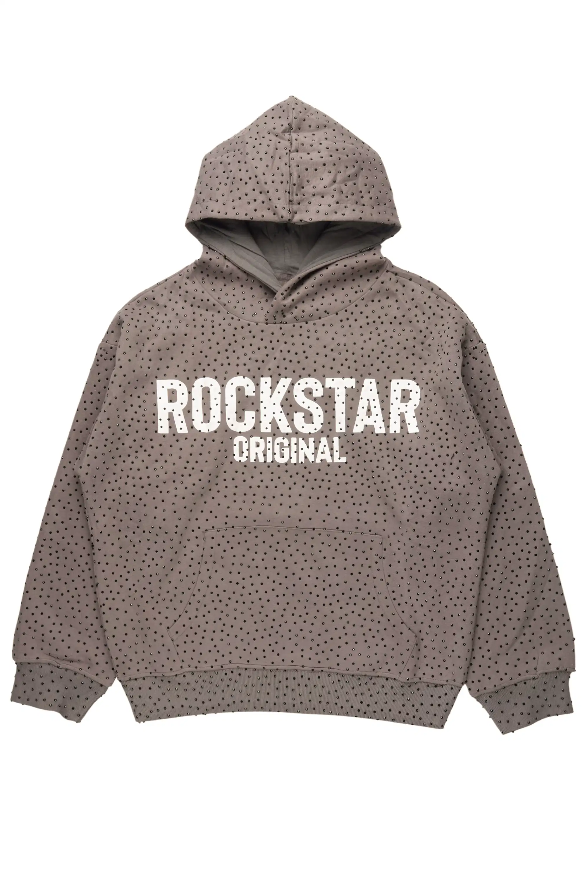 Crystiqa Charcoal/White Rhinestone Hoodie - Image 4