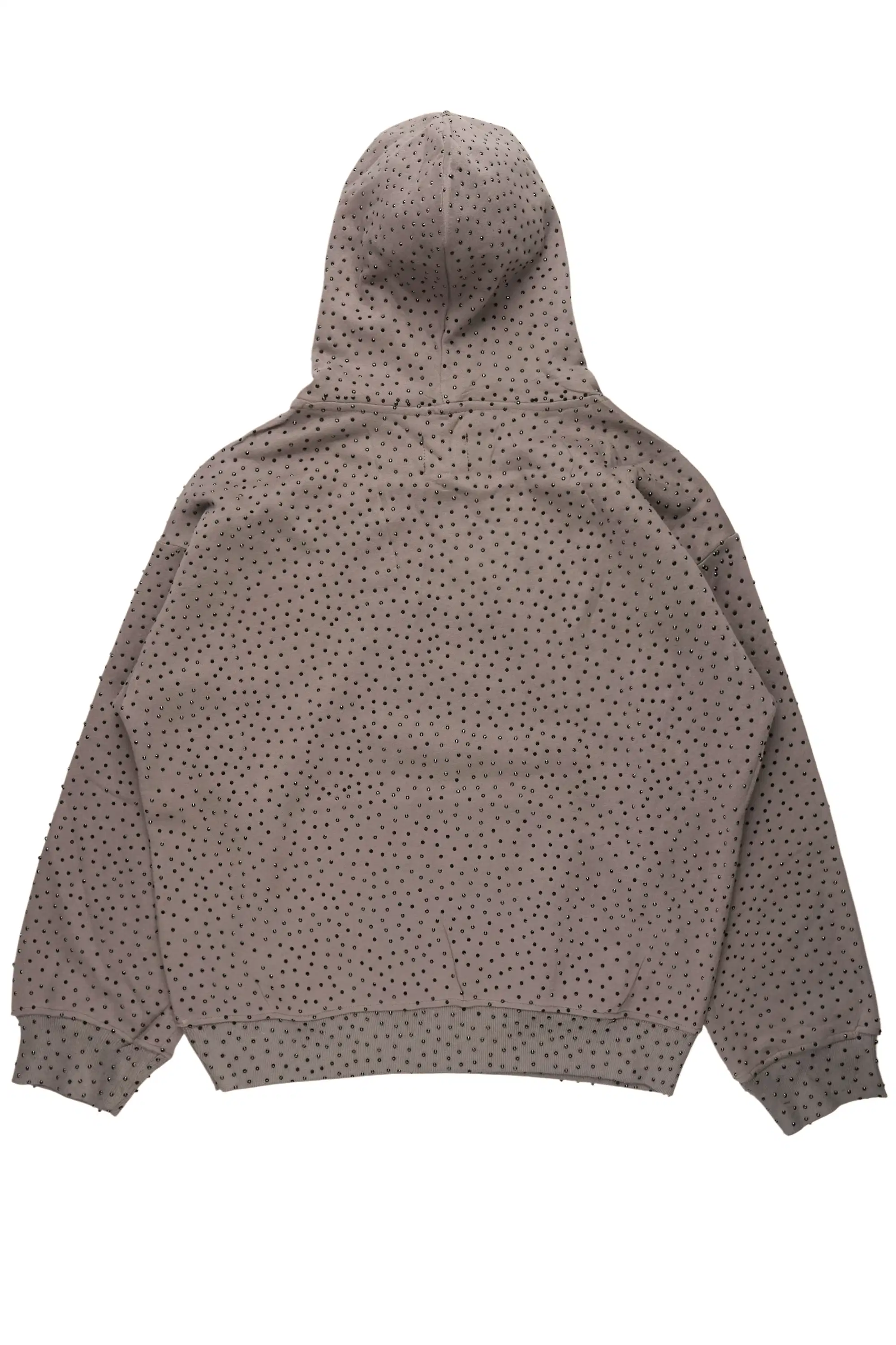 Crystiqa Charcoal/White Rhinestone Hoodie - Image 8
