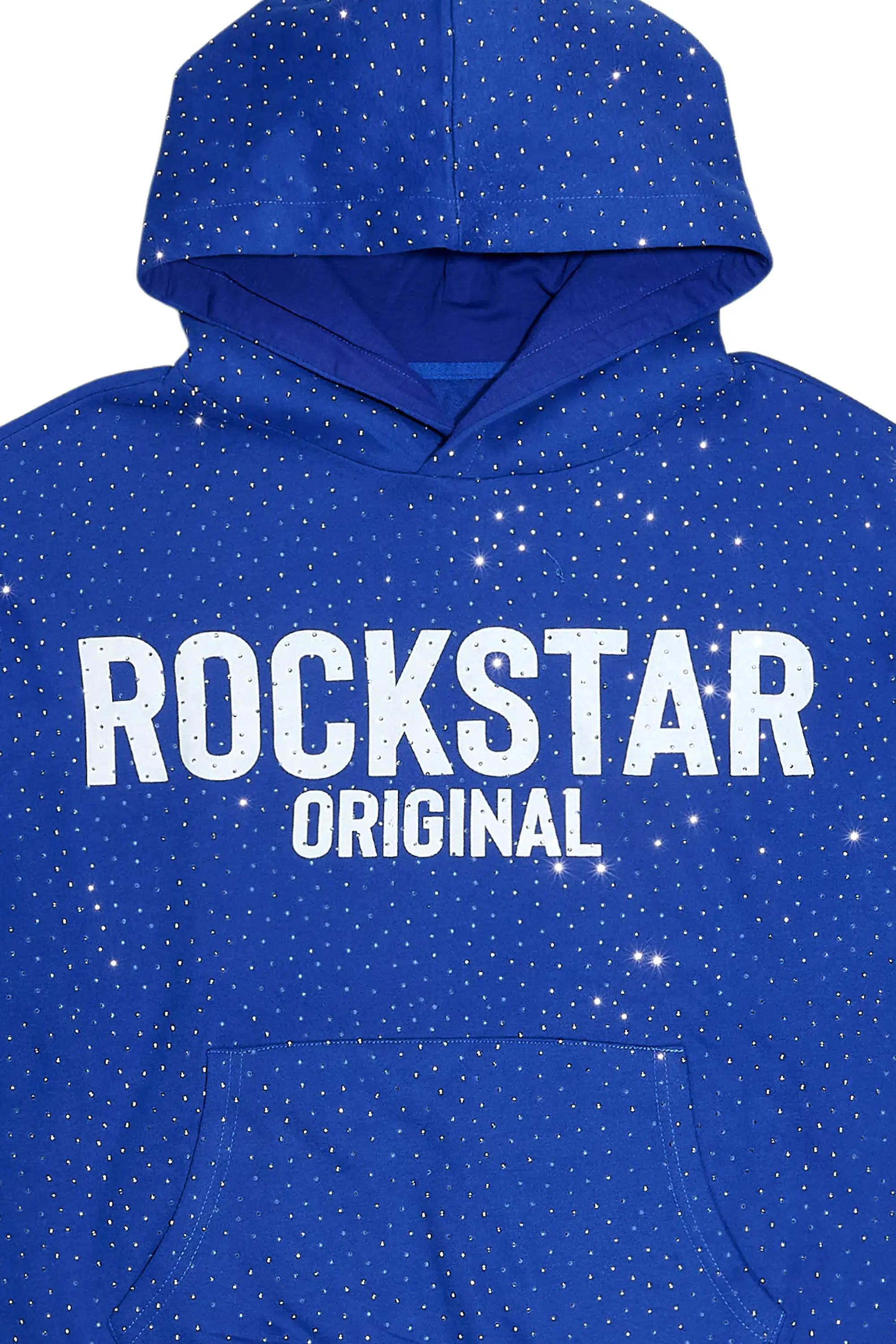 Crystiqa Royal Blue/White Rhinestone Hoodie - Image 3