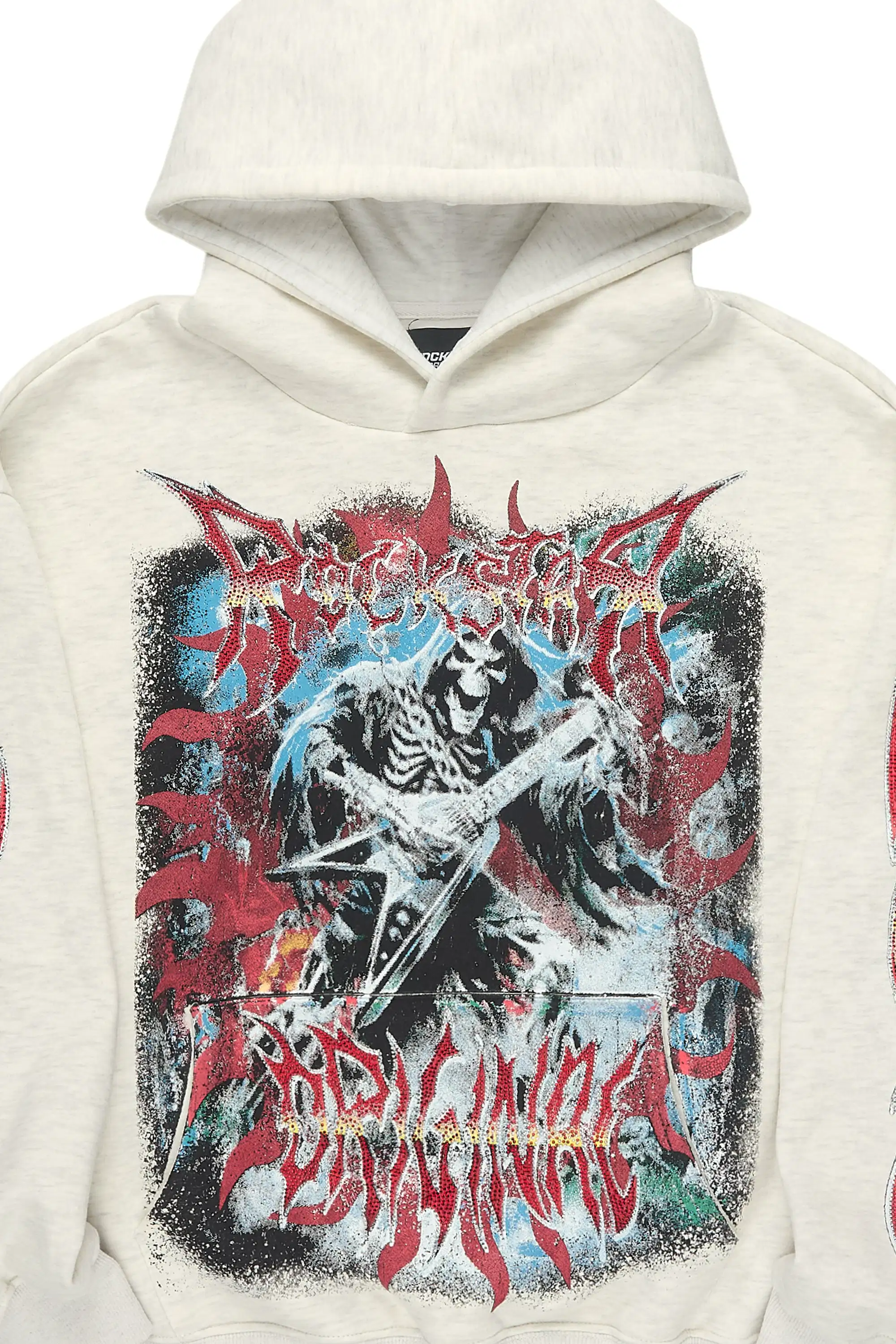 Takiyrra Heather Grey Rhinestone Hoodie - Image 3