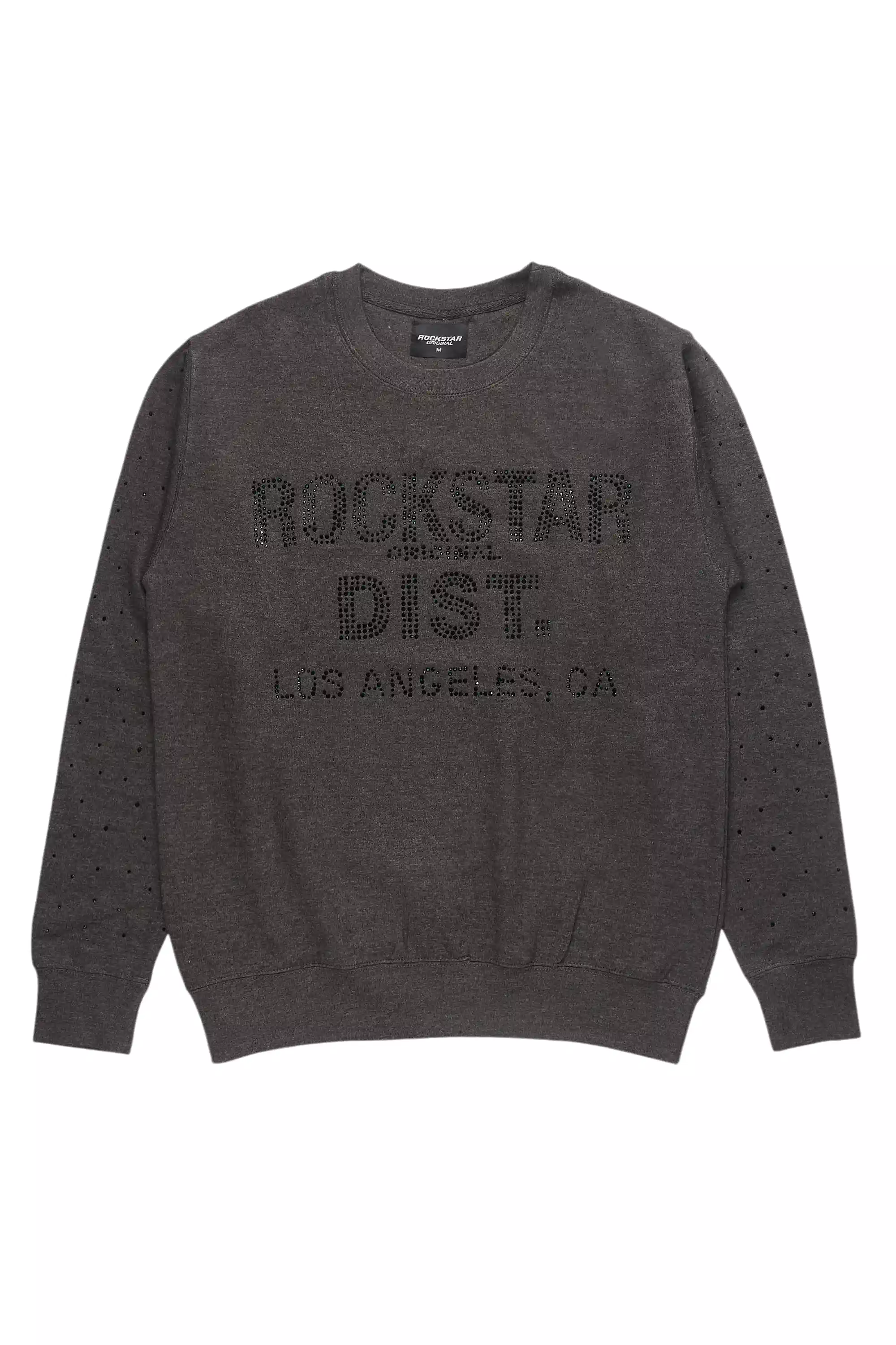 Julenia Charcoal Rhinestone Crewneck Sweatshirt