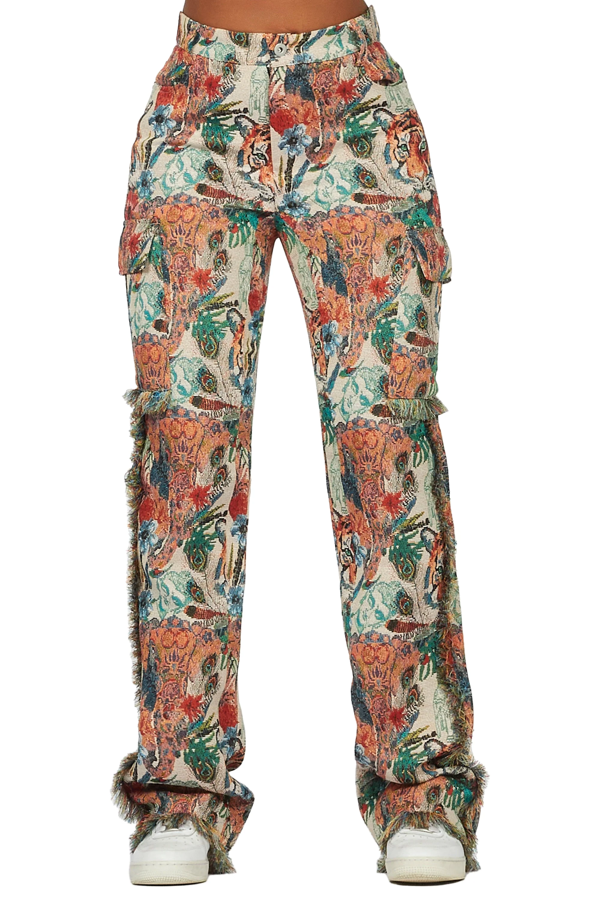 Rena Beige Tapestry Stacked Pant - Image 7