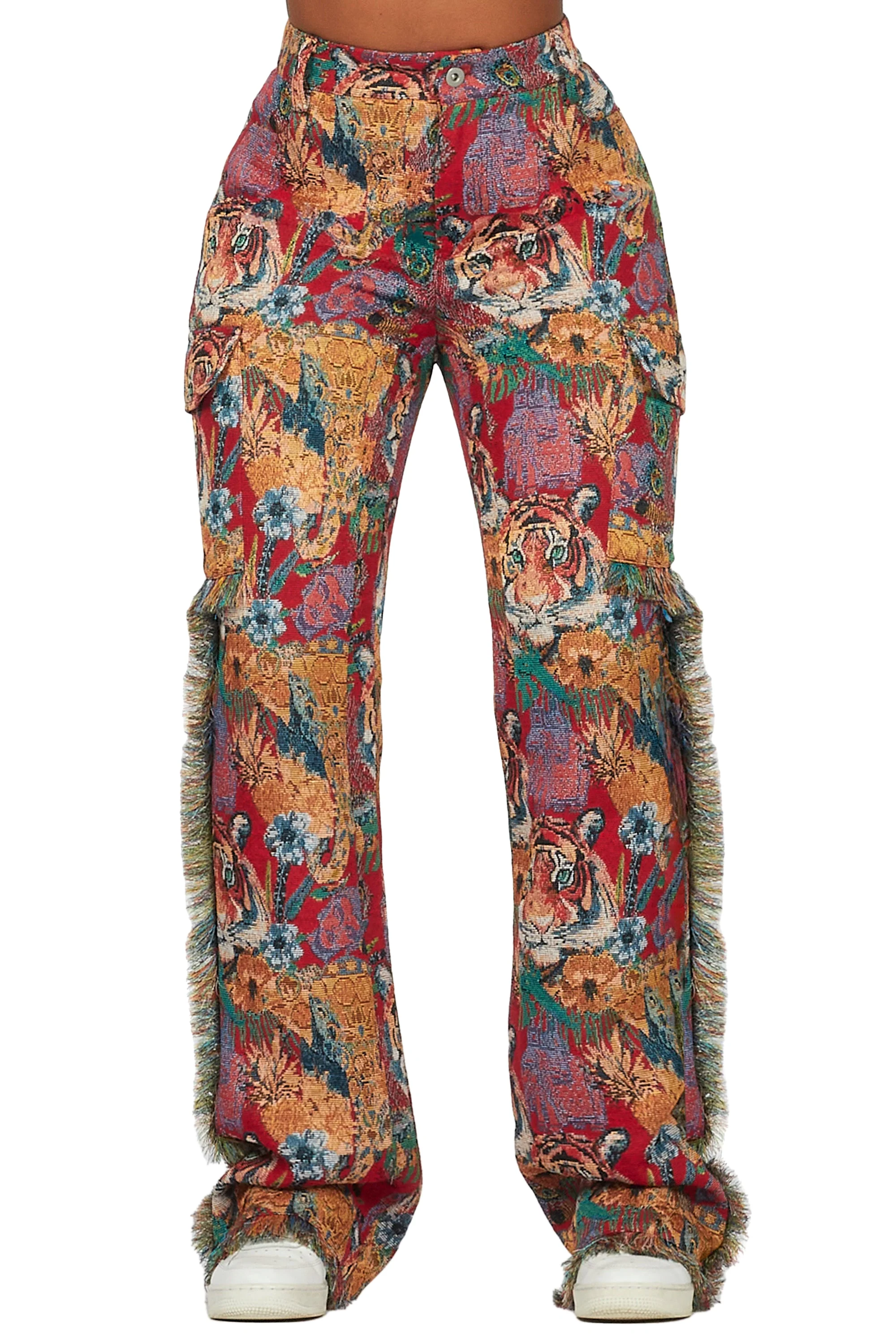 Rena Red Tapestry Stacked Pant - Image 7