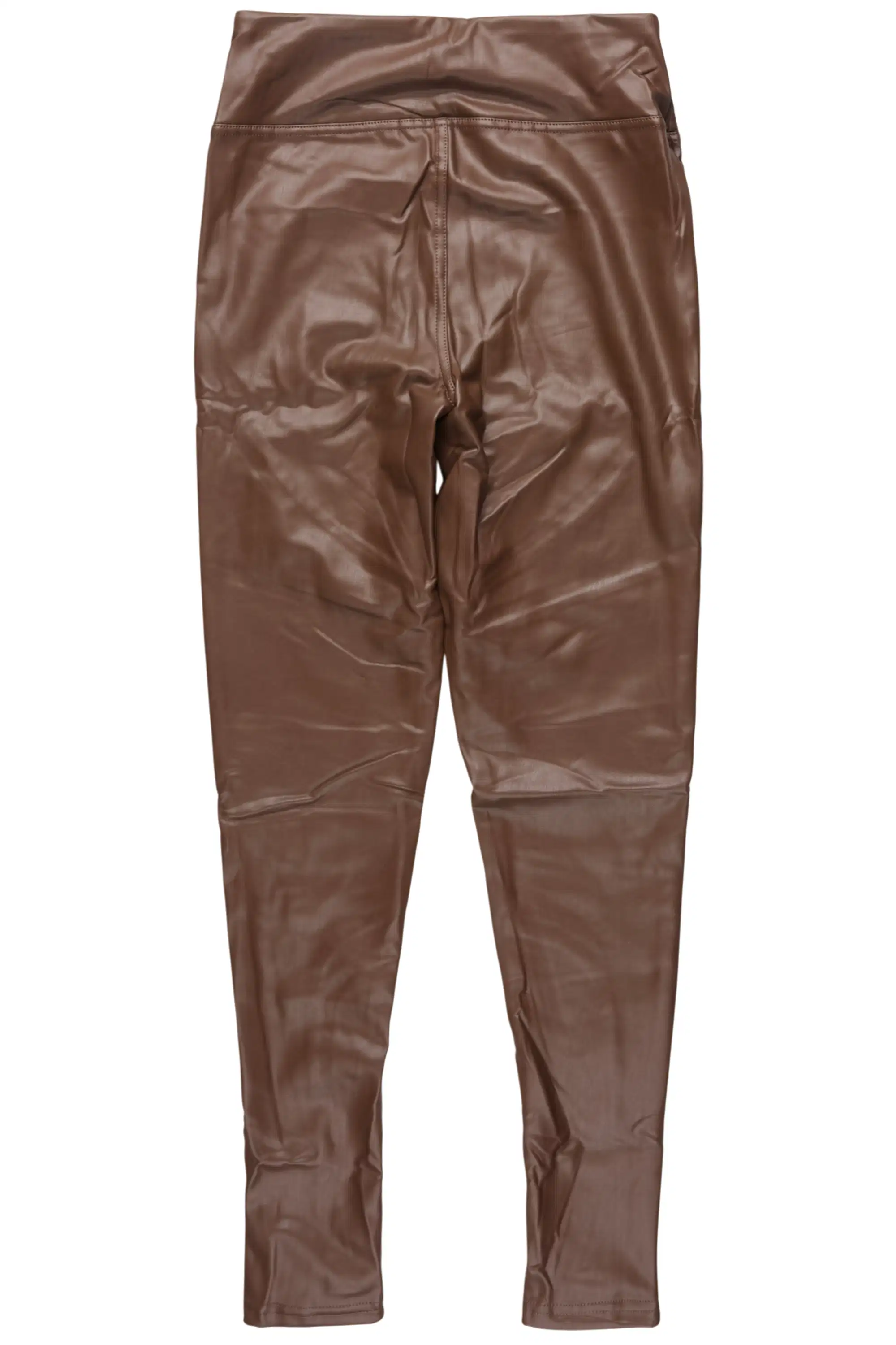 Tyia Brown Faux Leather Legging - Image 3