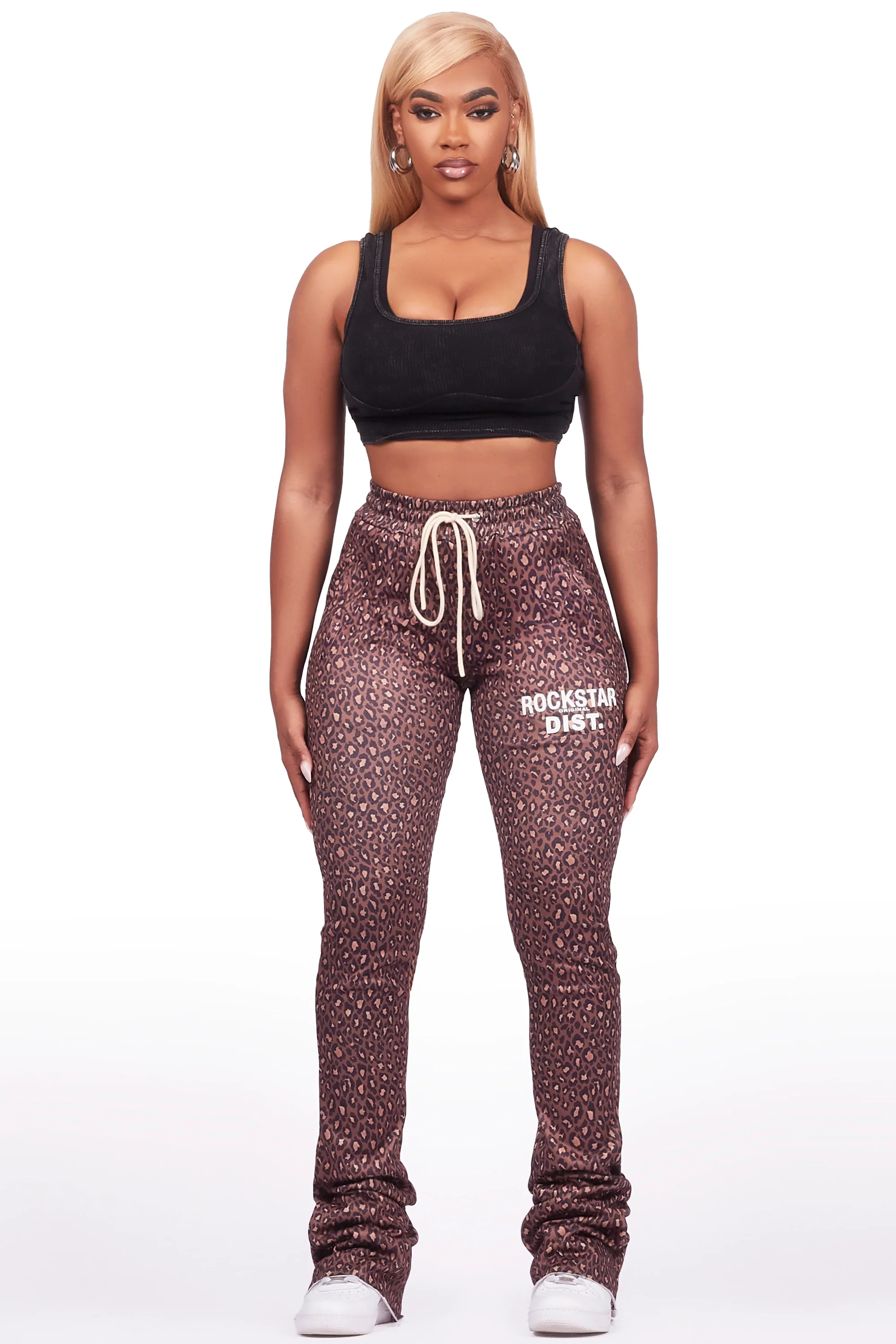 Juliana Cheetah Super Stacked Track Pant - Image 2