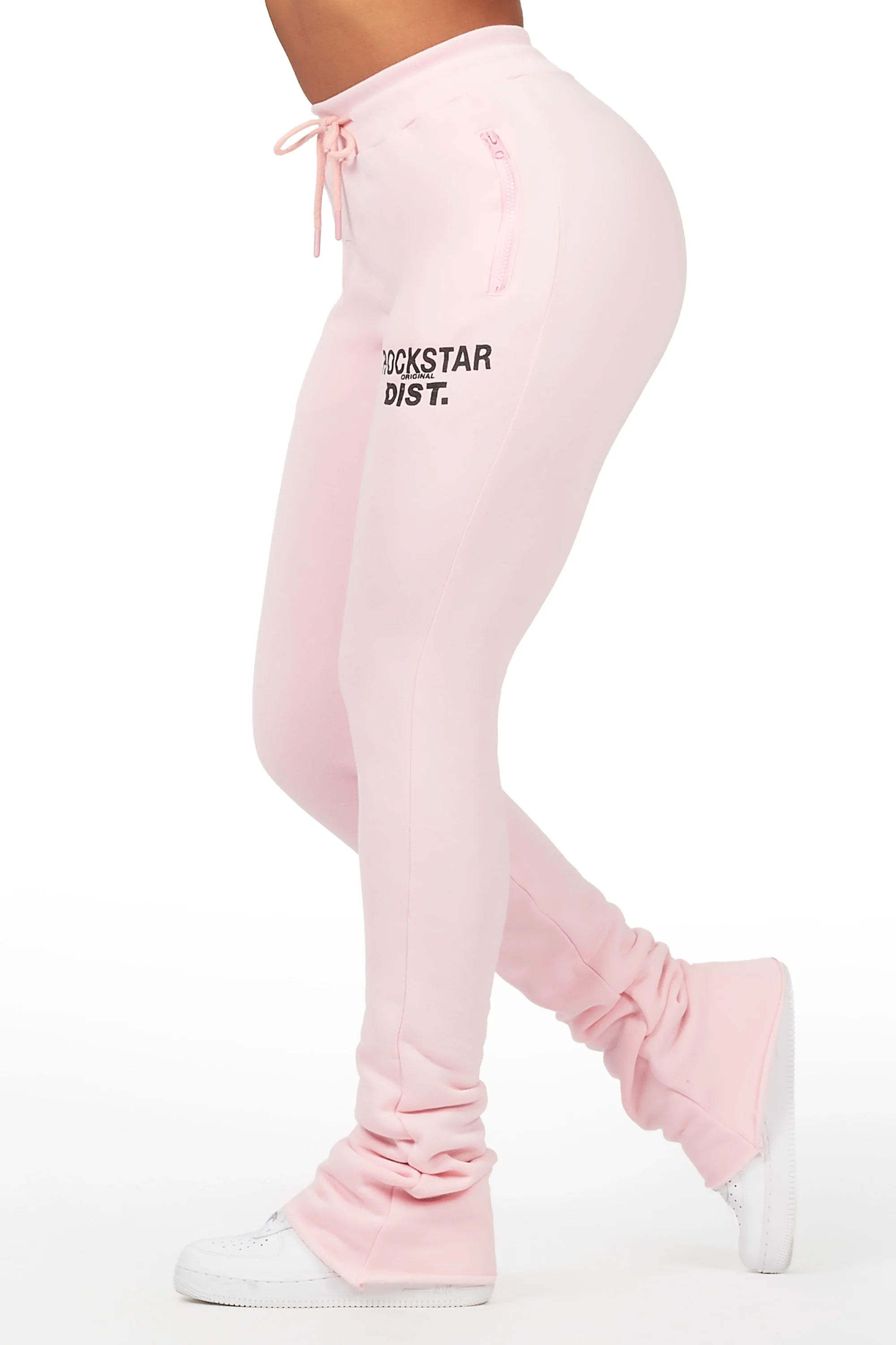 Juliana Light Pink Super Stacked Track Pant - Image 4