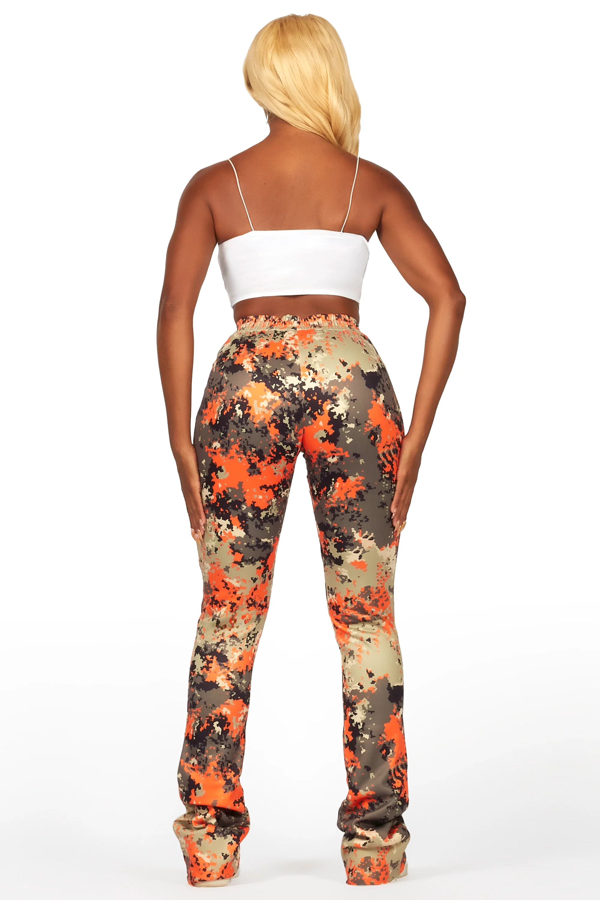 Juliana Orange Digital Camo Super Stacked Track Pant - Image 5