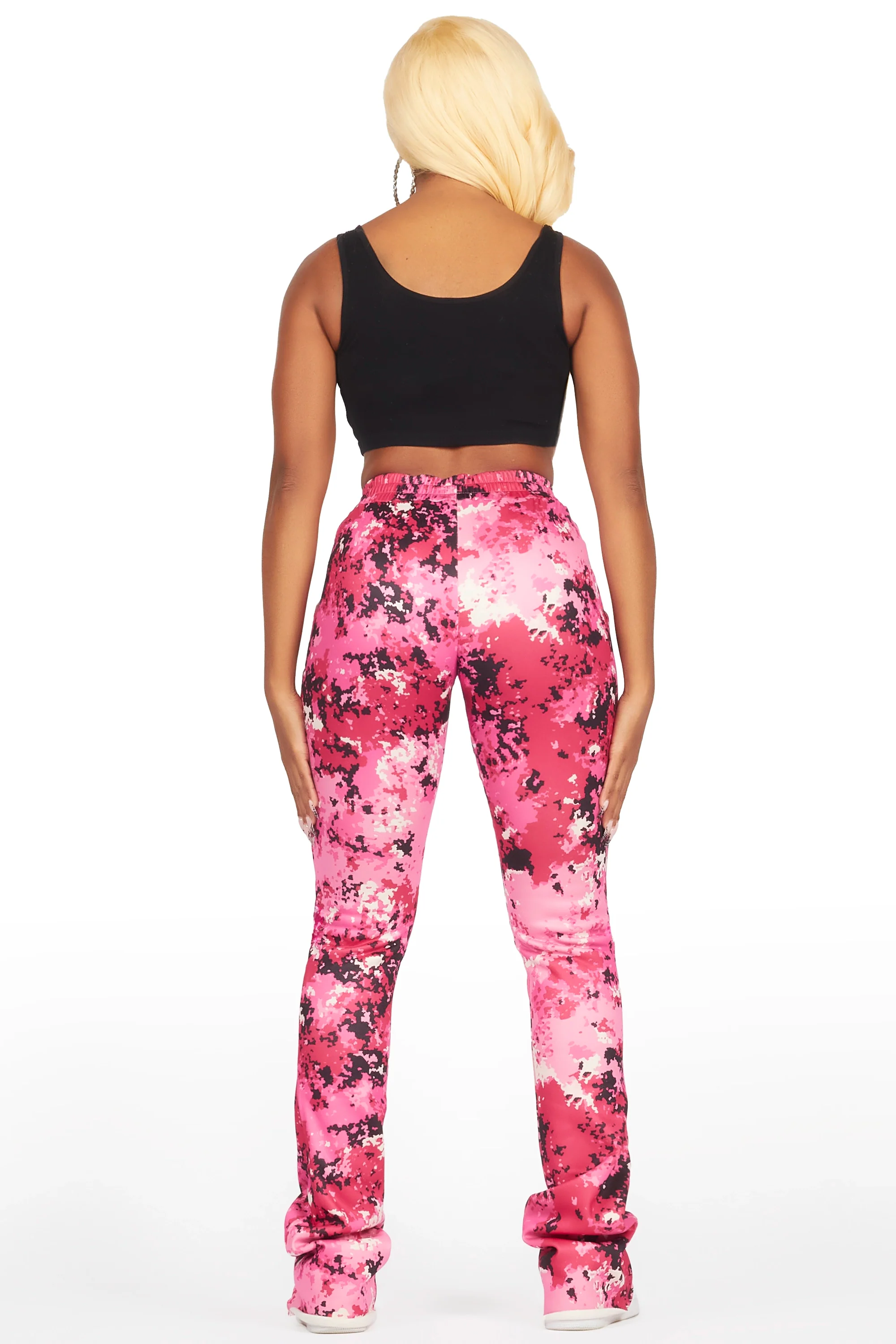 Juliana Pink Digital Camo Super Stacked Track Pant - Image 5