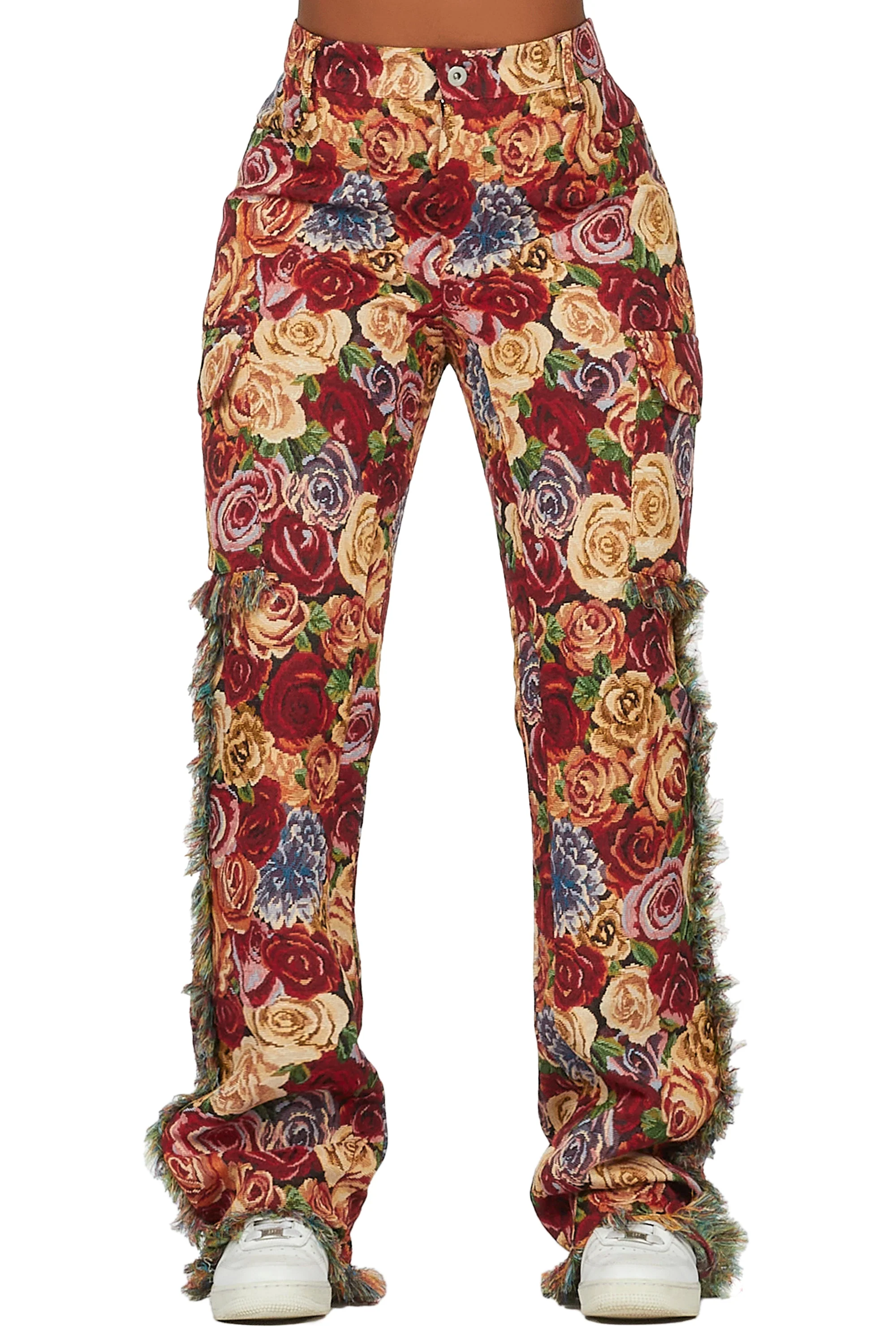 Darresha Red Floral Tapestry Stacked Pant - Image 9