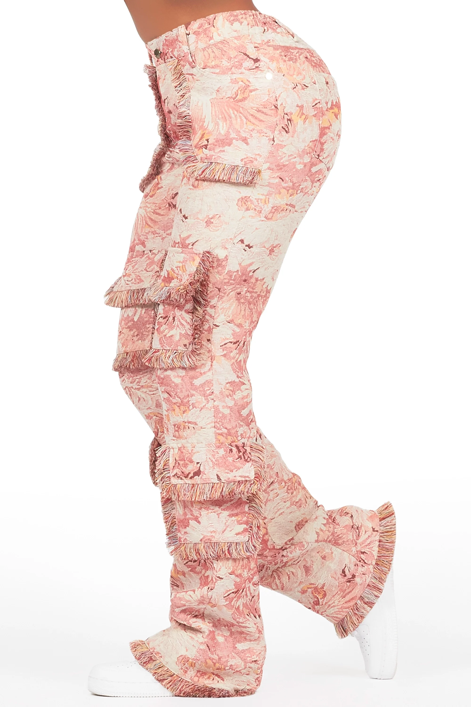 Takecia Pink Tapestry Stacked Pant - Image 3