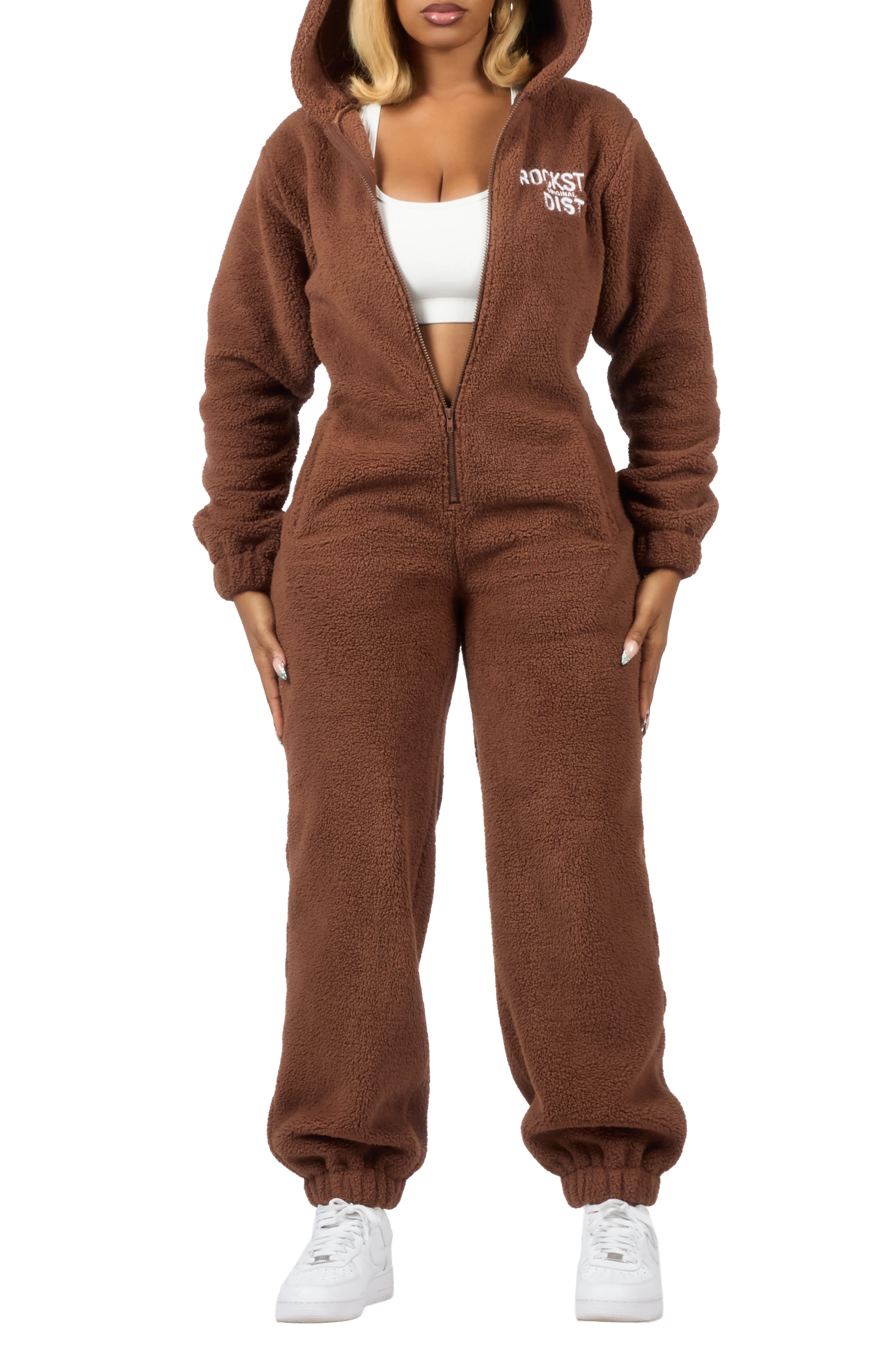 Kimani Mocha Sherpa Jumpsuit - Image 8