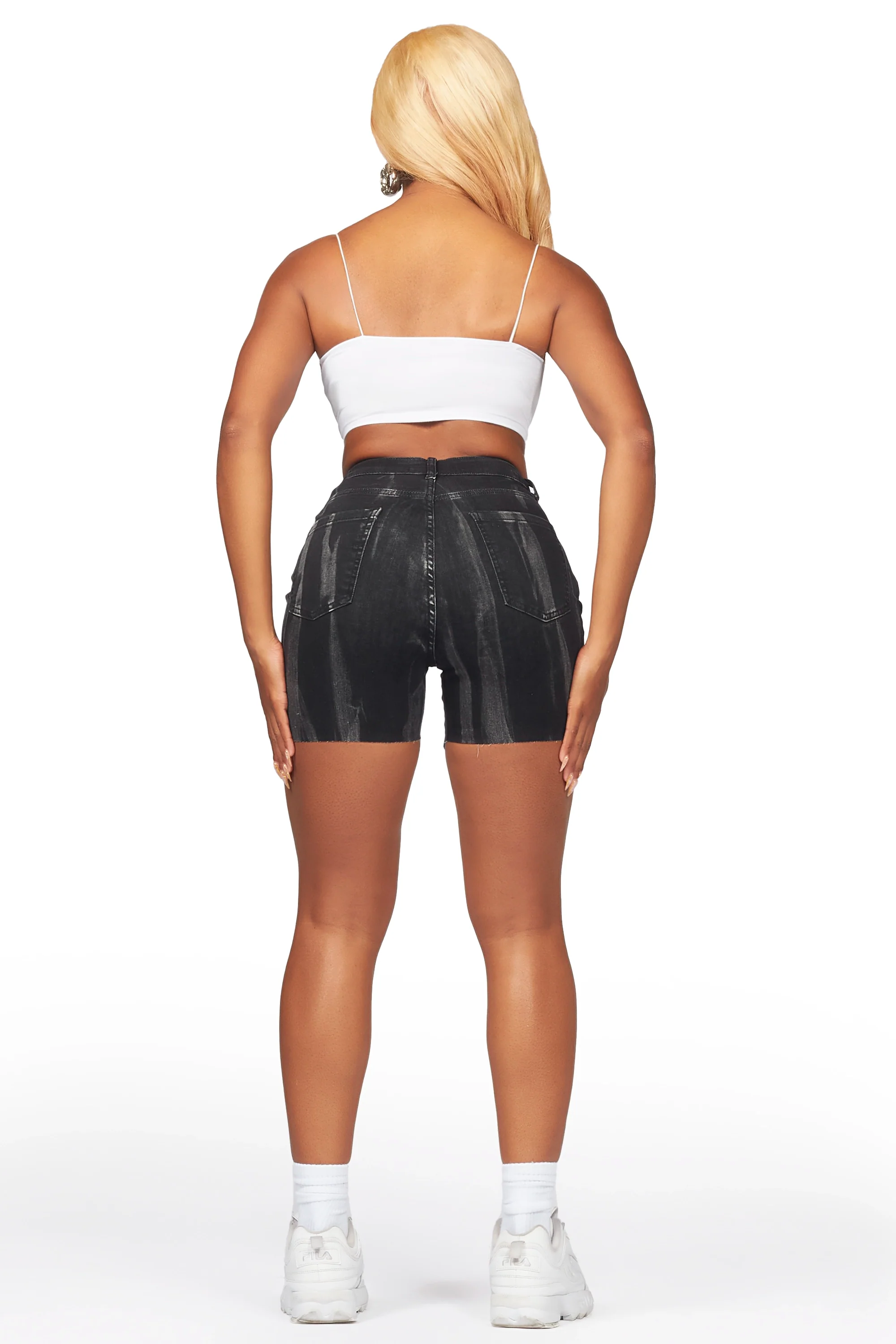 Raishada Black Wash Denim Short - Image 5