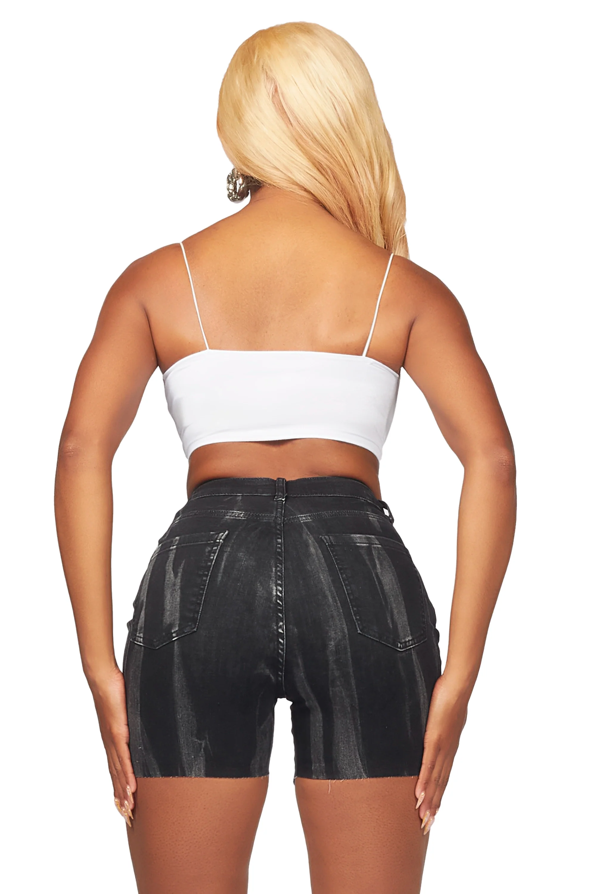 Raishada Black Wash Denim Short - Image 8