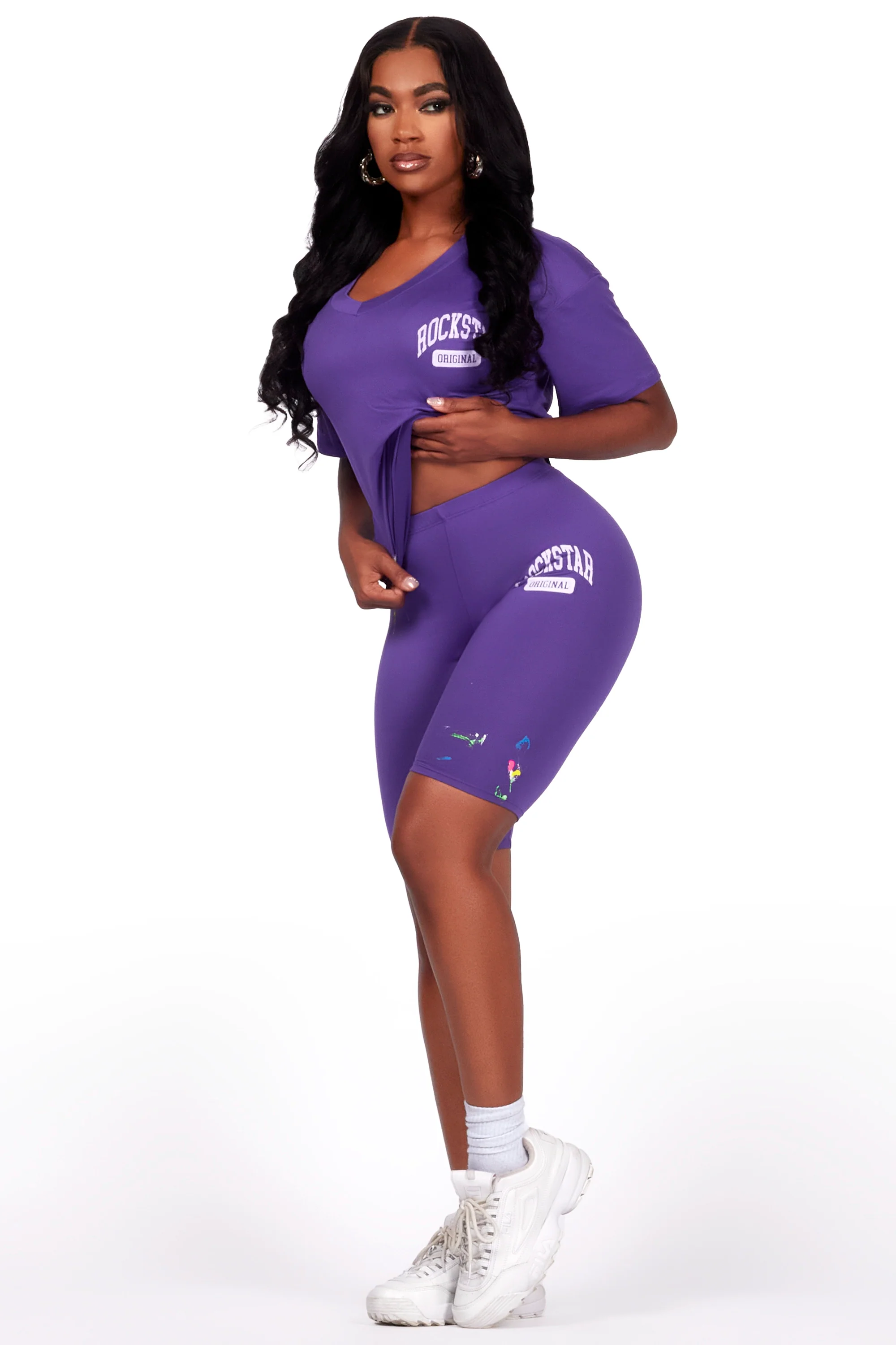 Nydia Purple Bike Short Set - Image 6