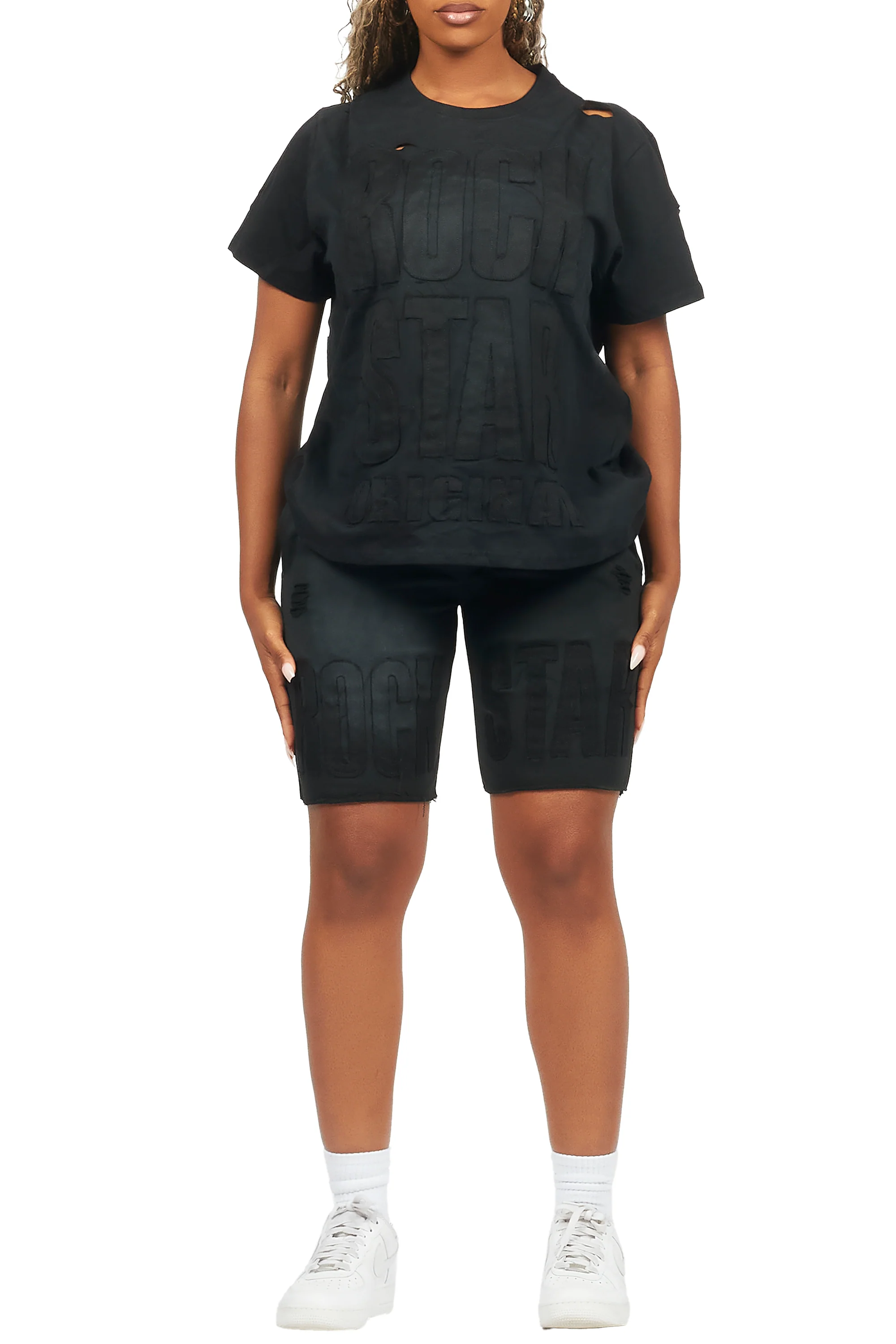 Shantrice Black T-Shirt Short Set - Image 9