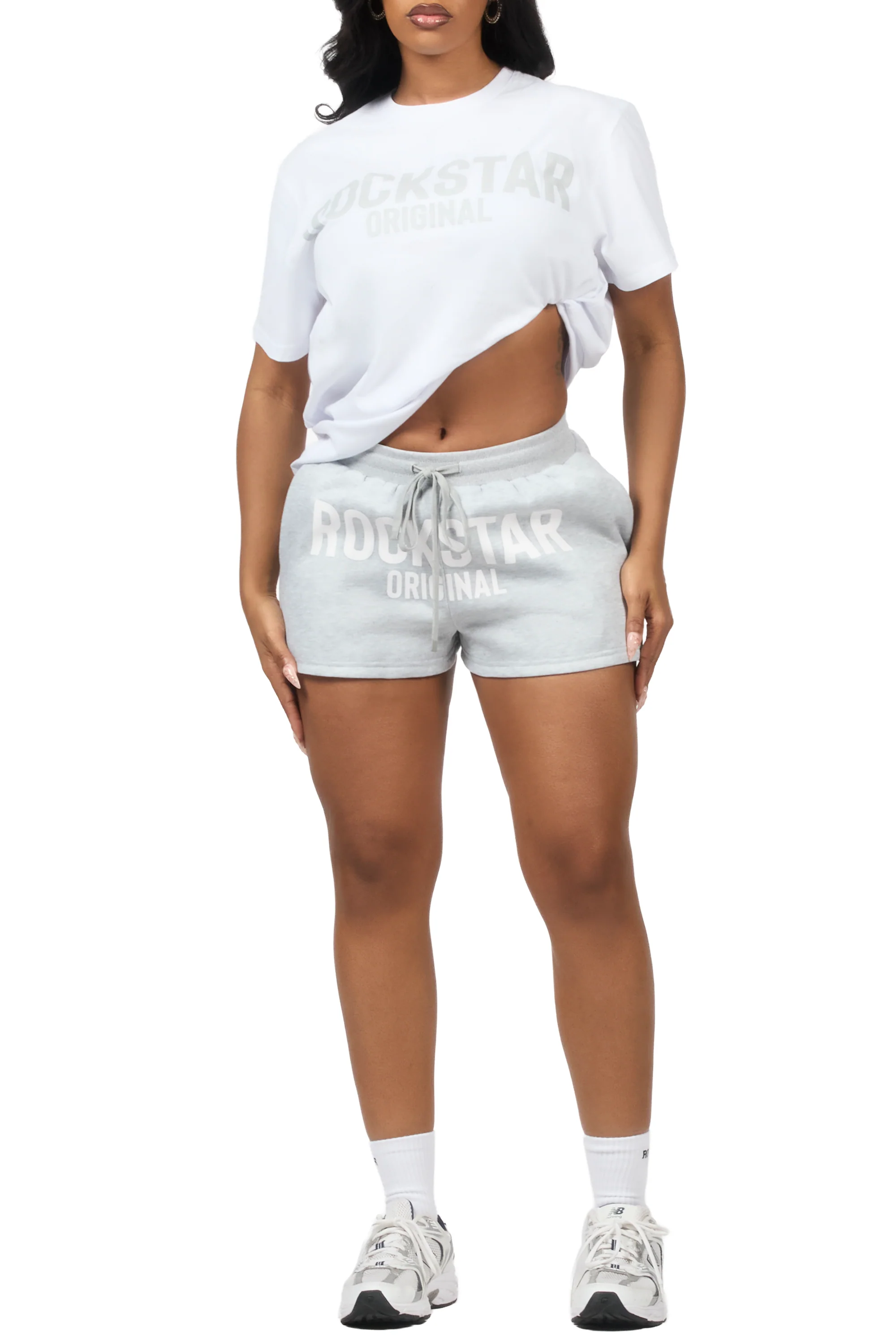 Sabrina White/Grey T-Shirt Short Set - Image 8