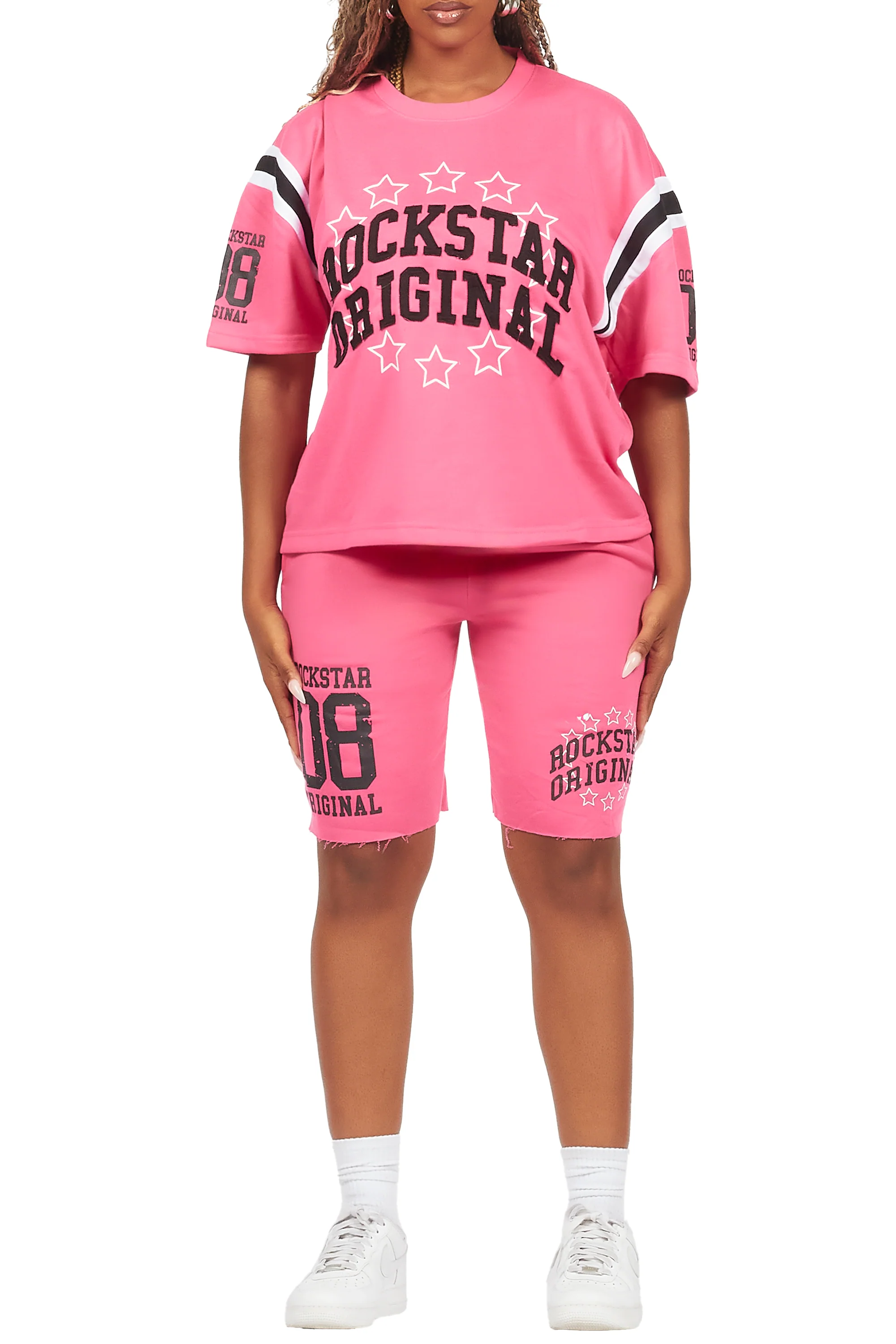 Ronnica Hot Pink T-Shirt Short Set - Image 8