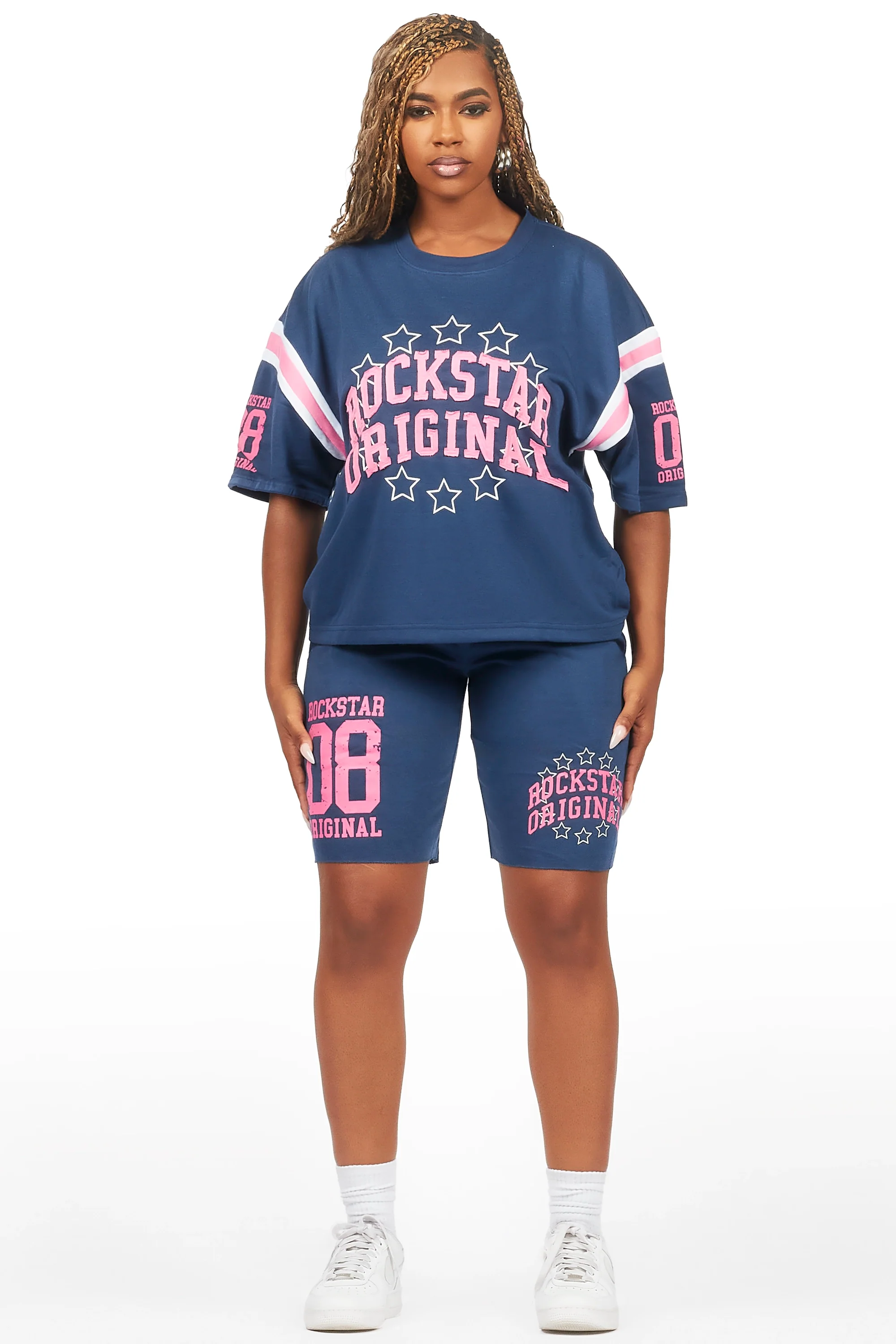 Ronnica Navy T-Shirt Short Set - Image 3