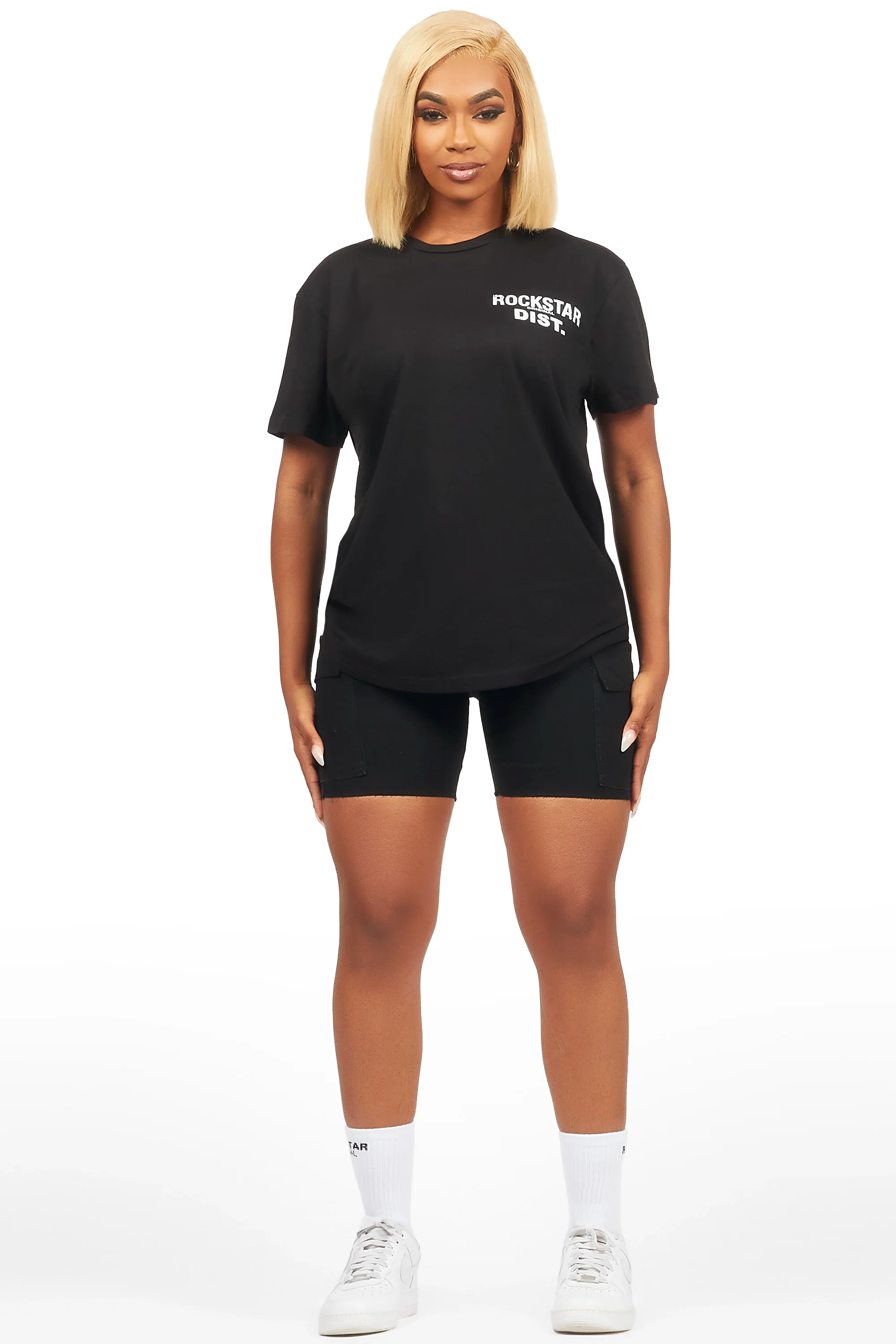 Jakeyia Black Denim Short Set