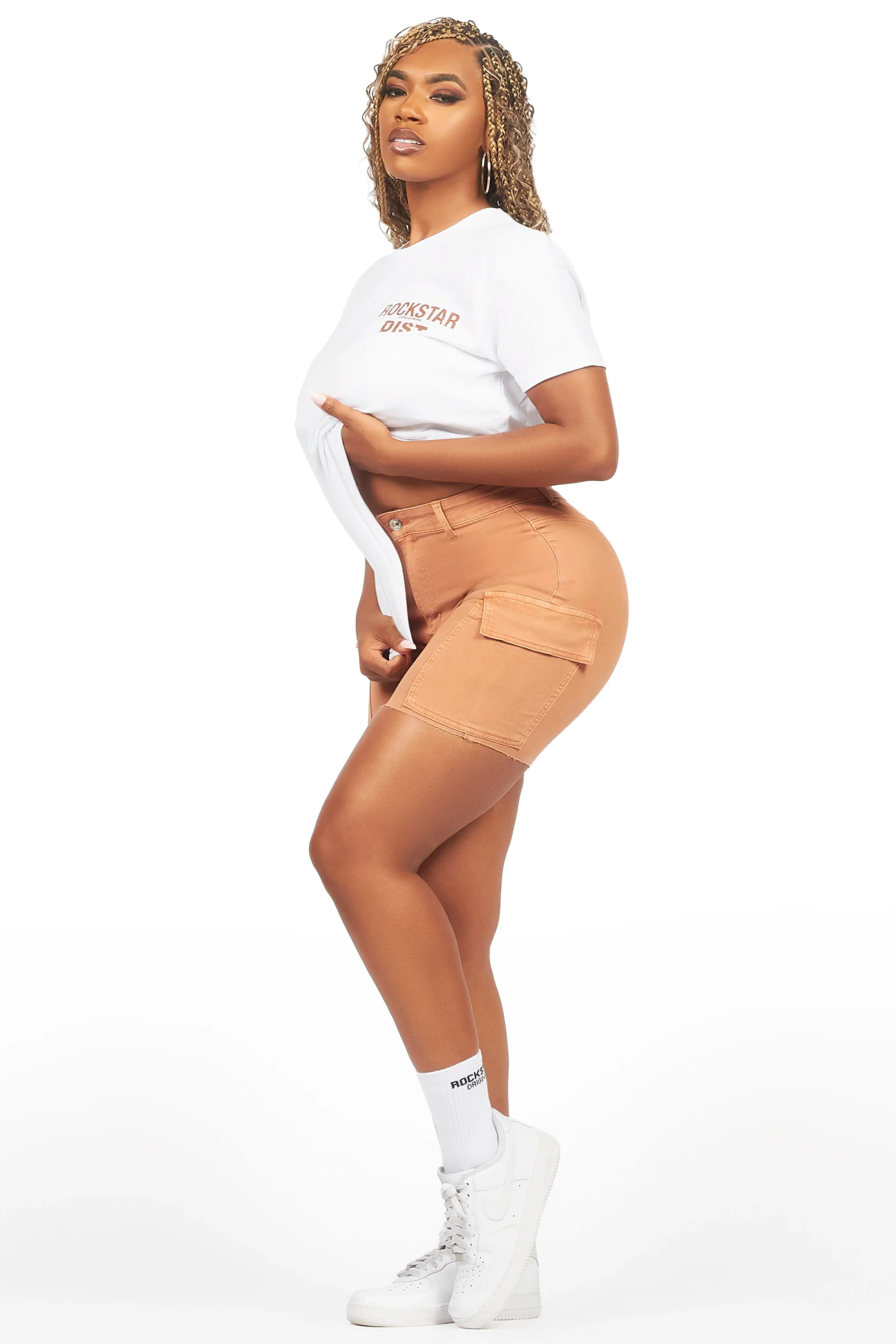 Jakeyia White/Beige Denim Short Set - Image 3