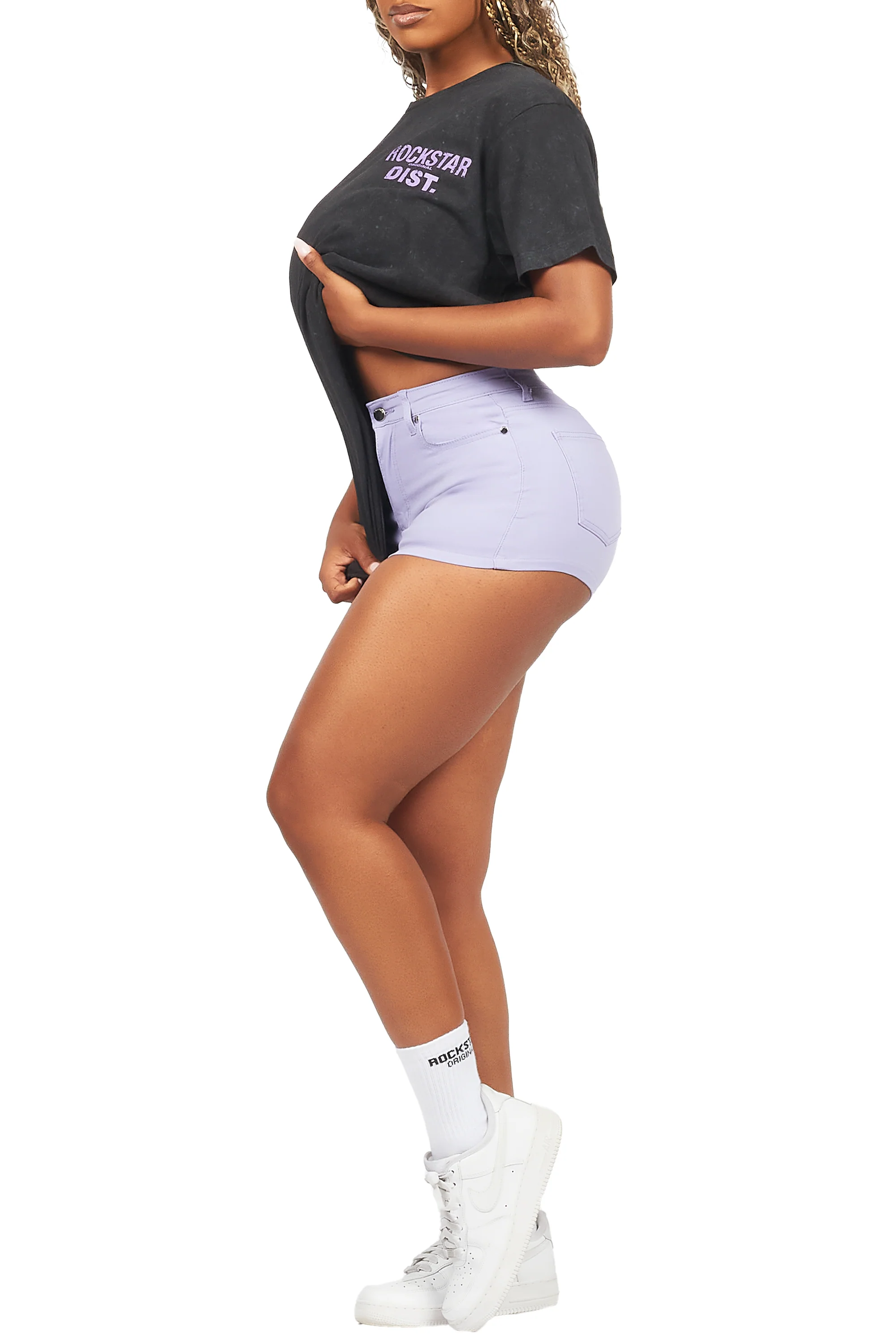 Denae Black/Purple Denim Short Set - Image 6