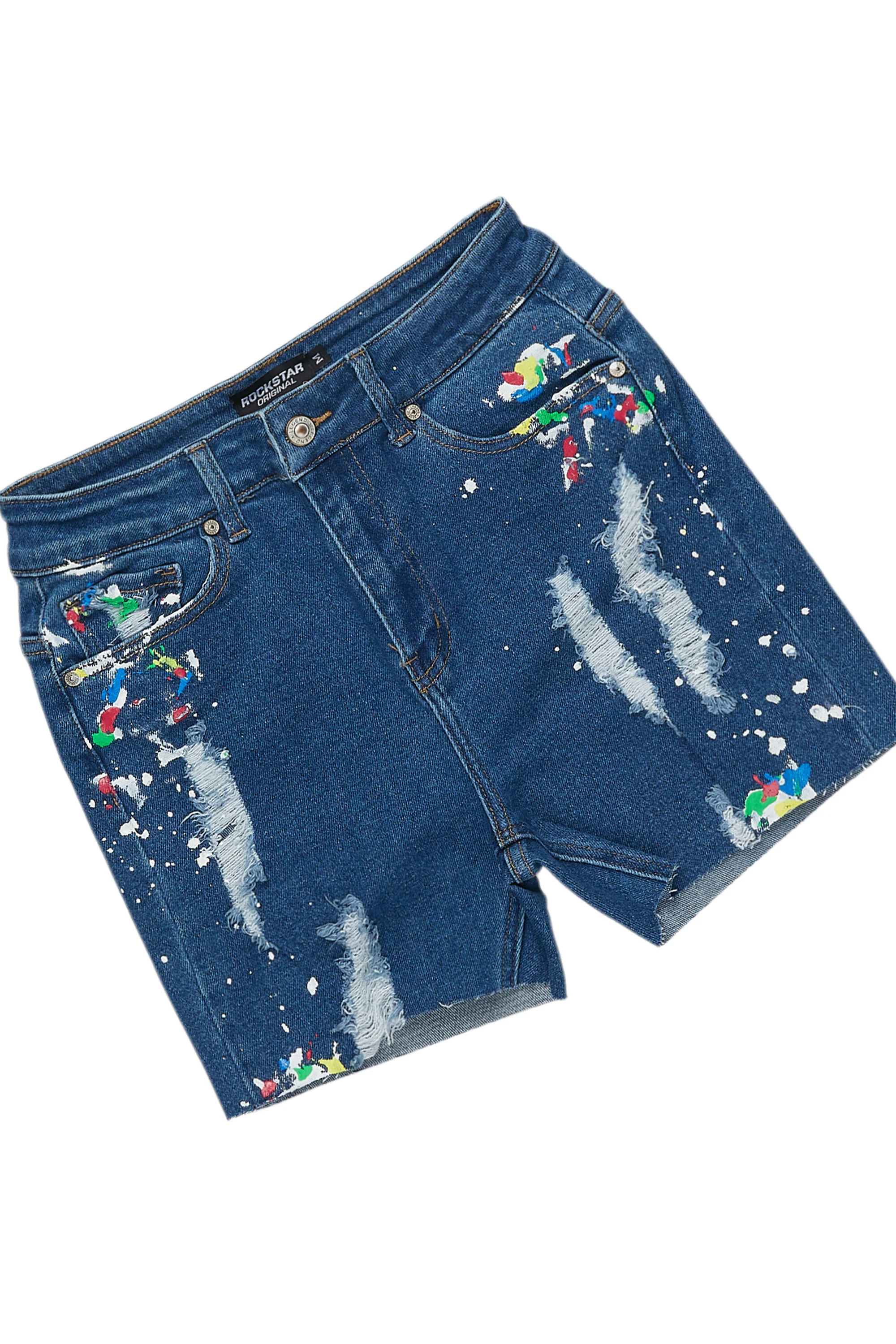 Camesha Green/Blue Denim Short Set - Image 3