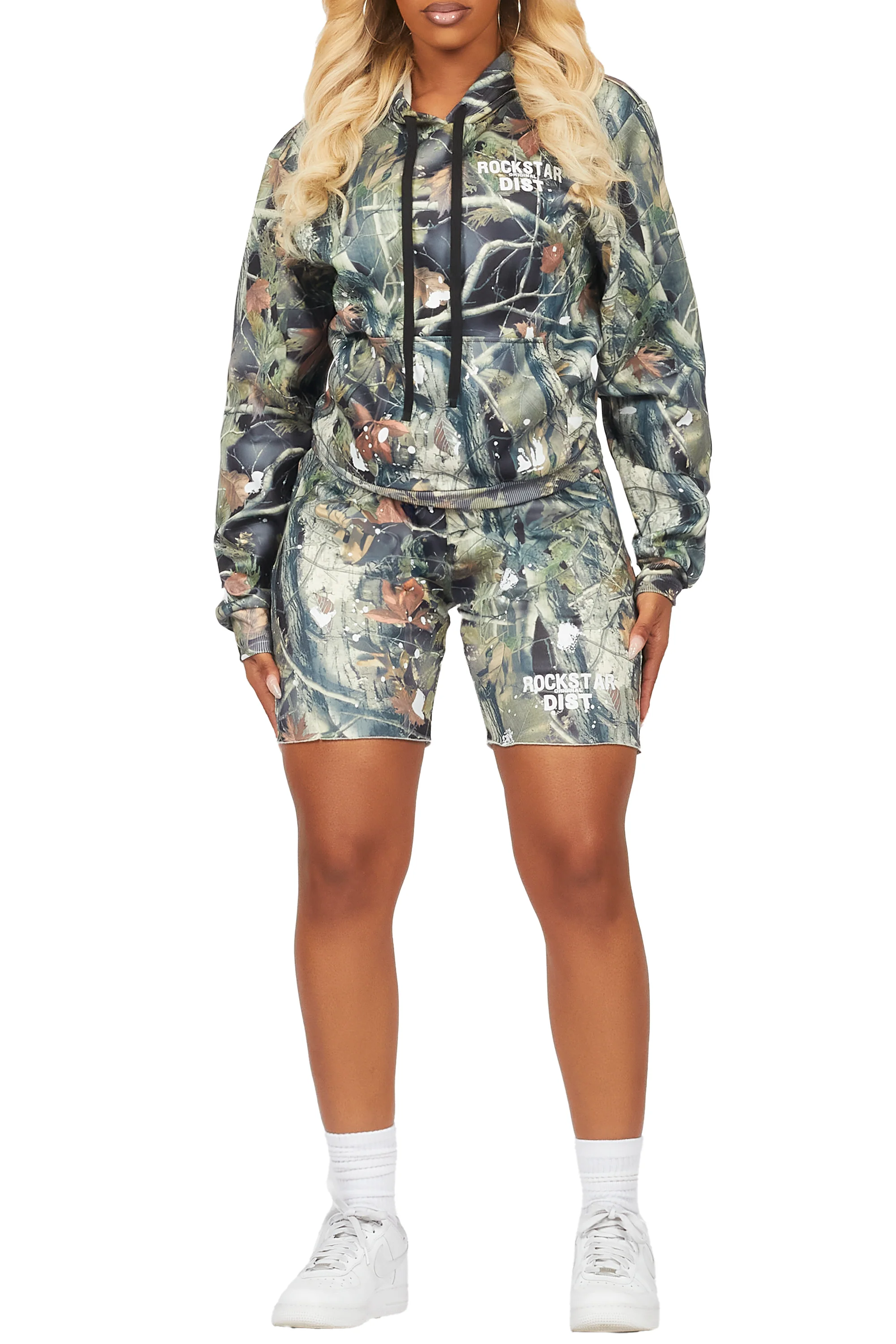 Just Between Us Black Tree Camo Short Set - Image 6