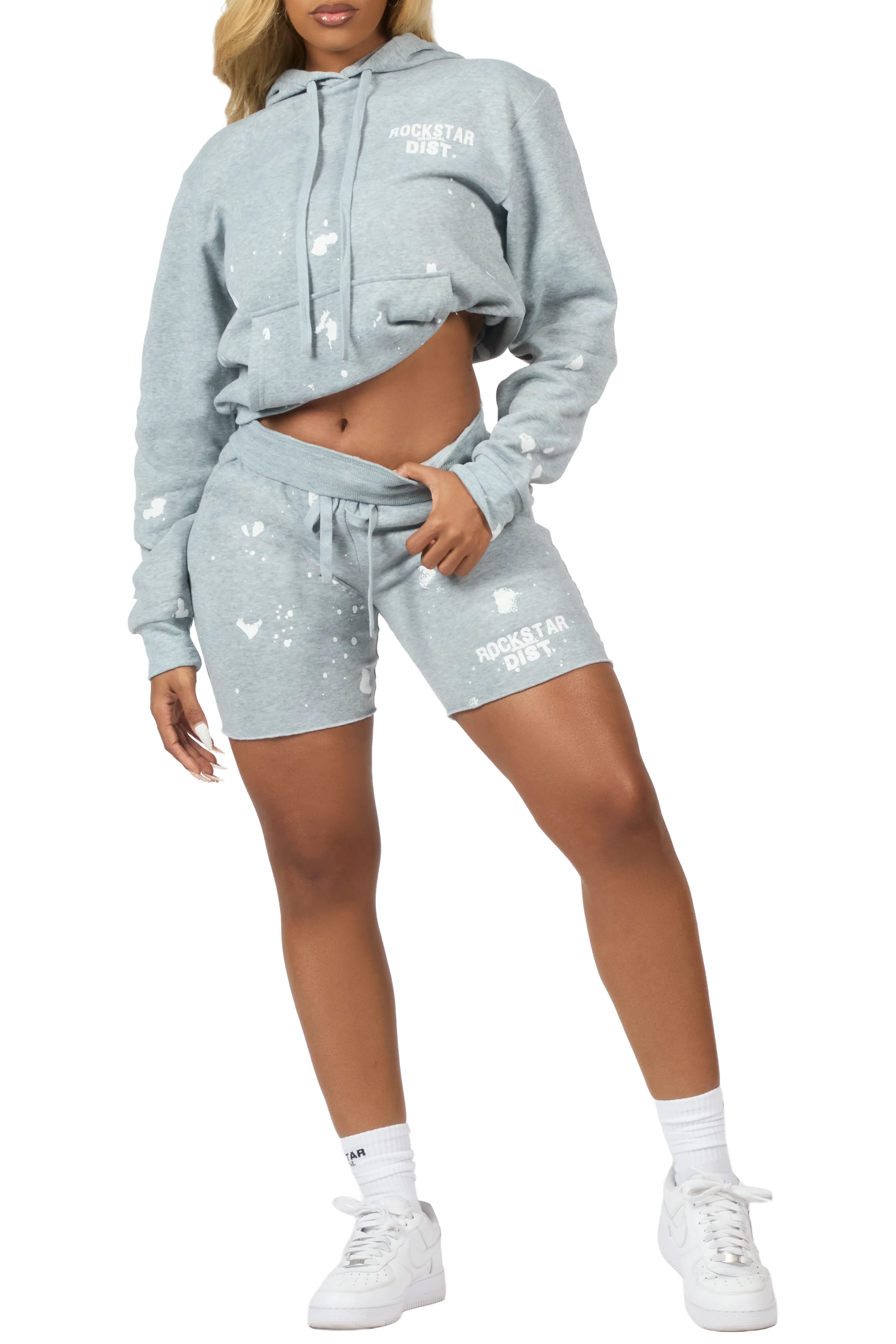Just Between Us Heather Grey Short Set - Image 11