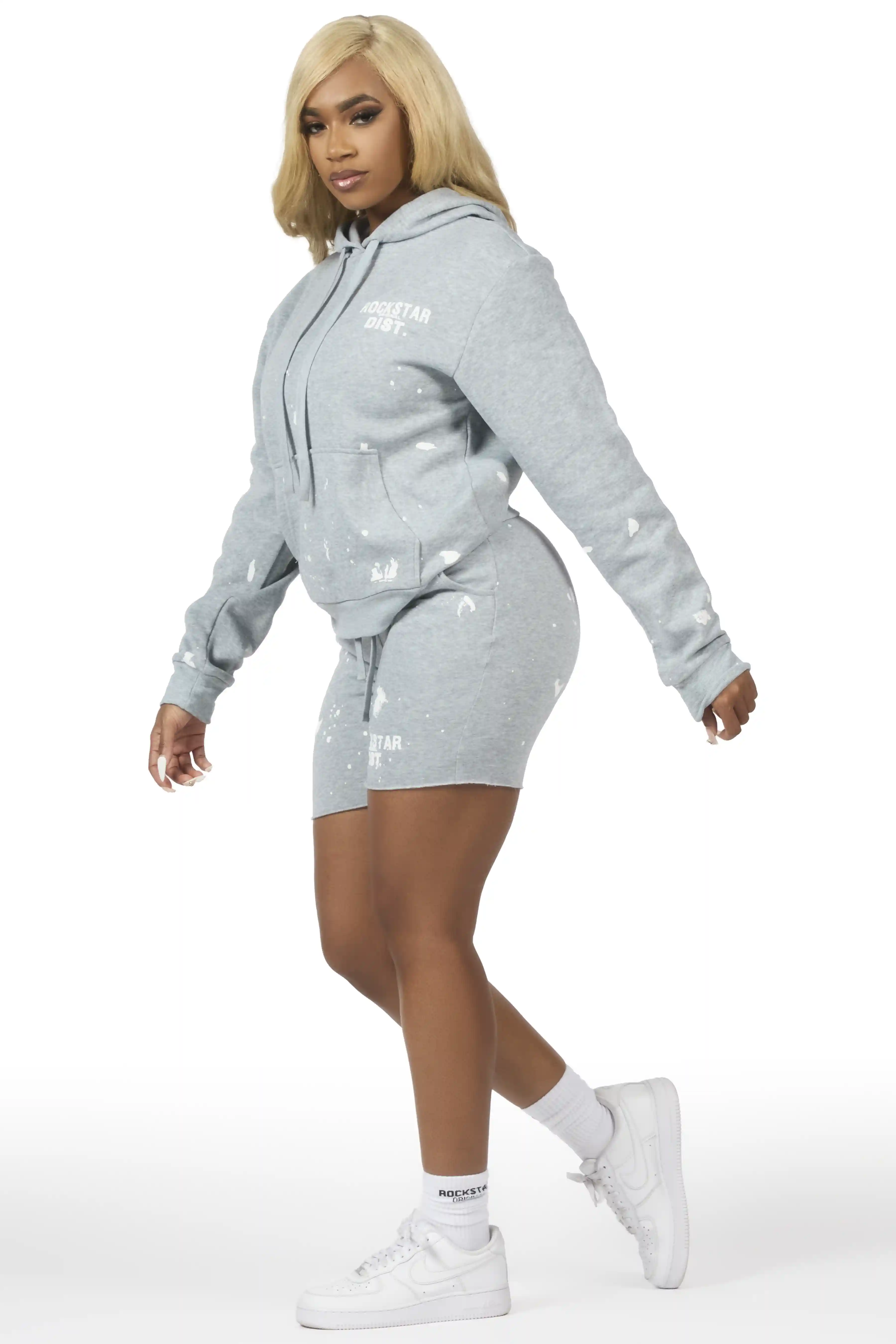 Just Between Us Heather Grey Short Set - Image 6