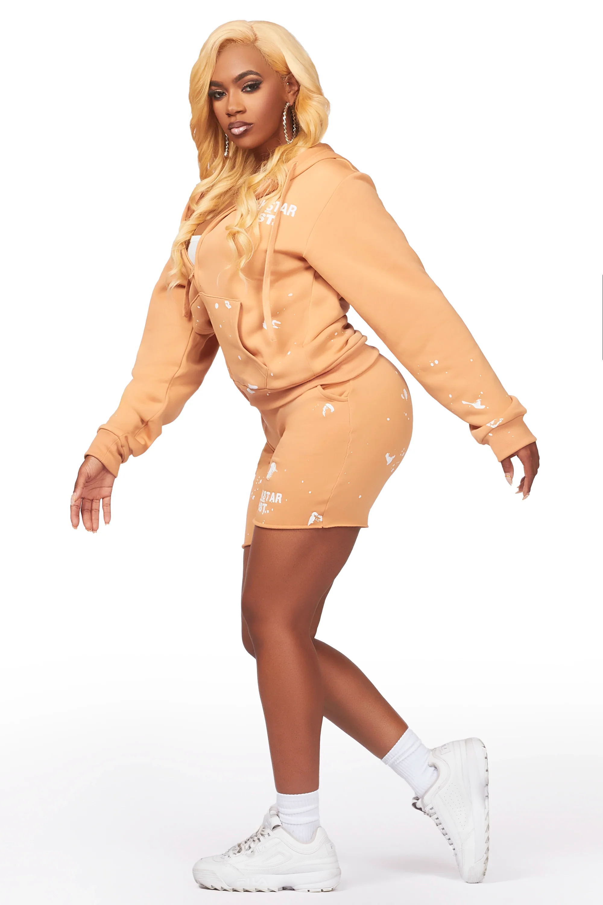 Kanesha Caramel Zip Up Short Set - Image 4