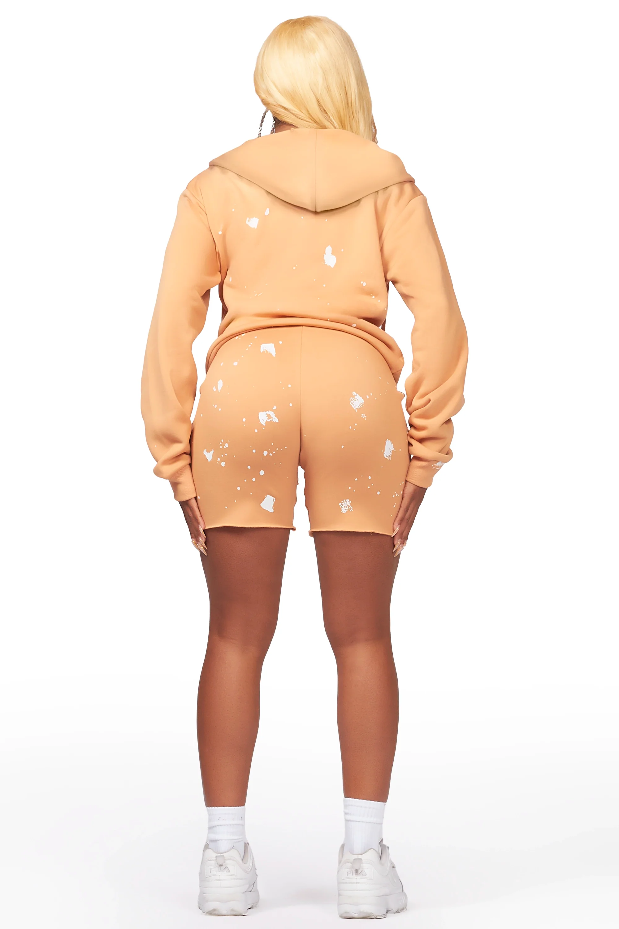 Kanesha Caramel Zip Up Short Set - Image 7