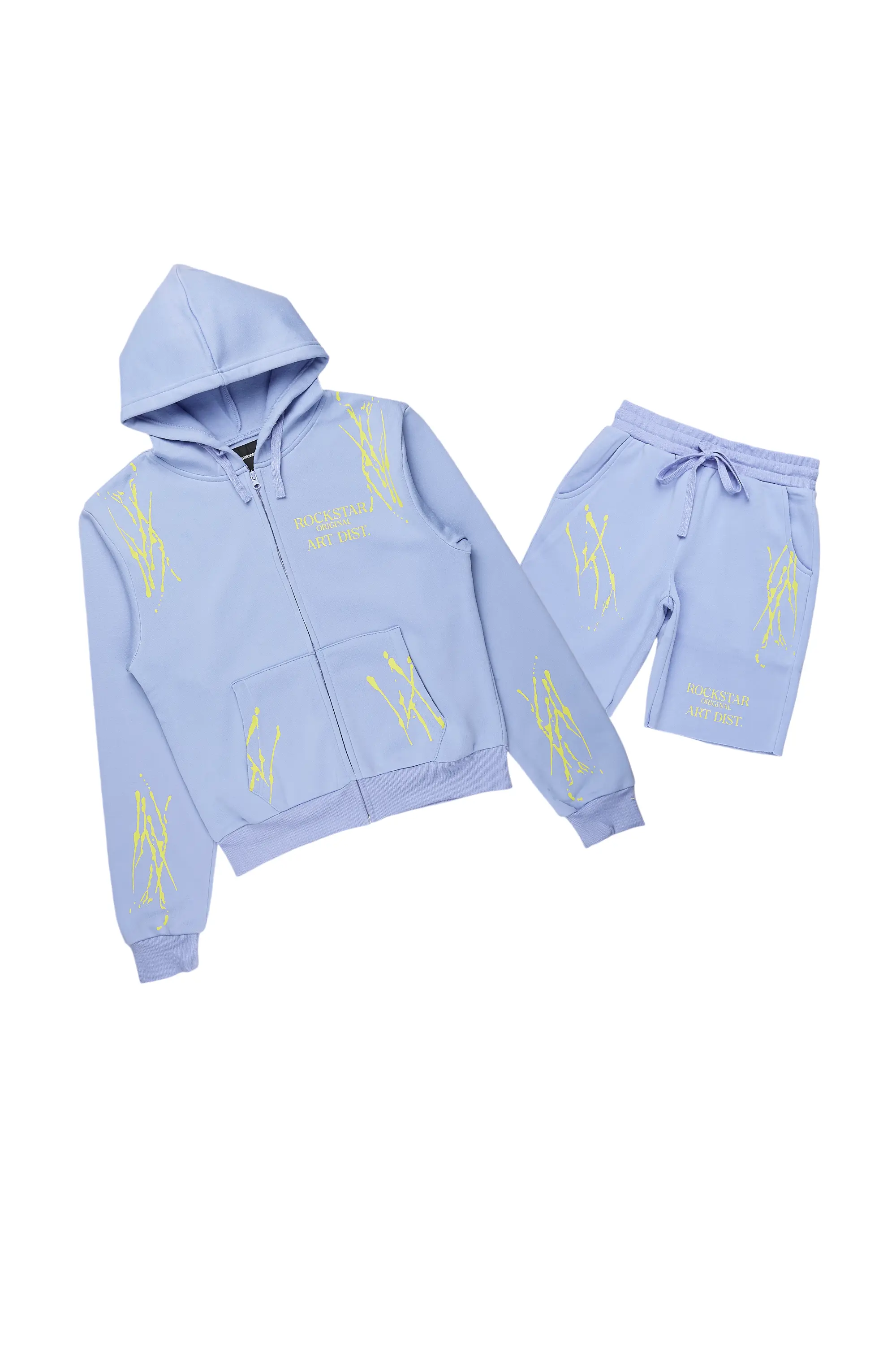 Destinee Periwinkle Zip Up Short Set - Image 2