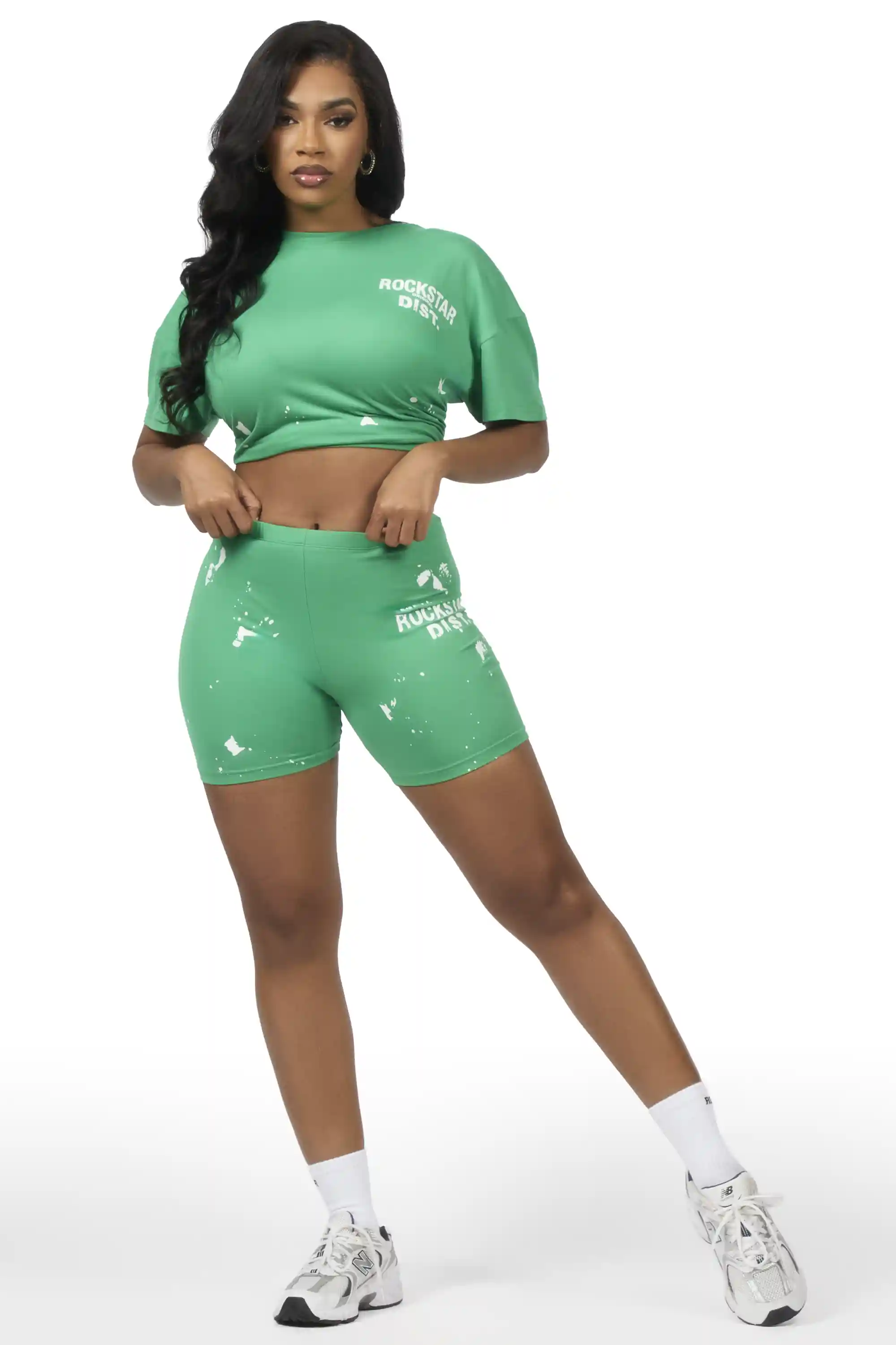 Living For It Green Bike Short Set