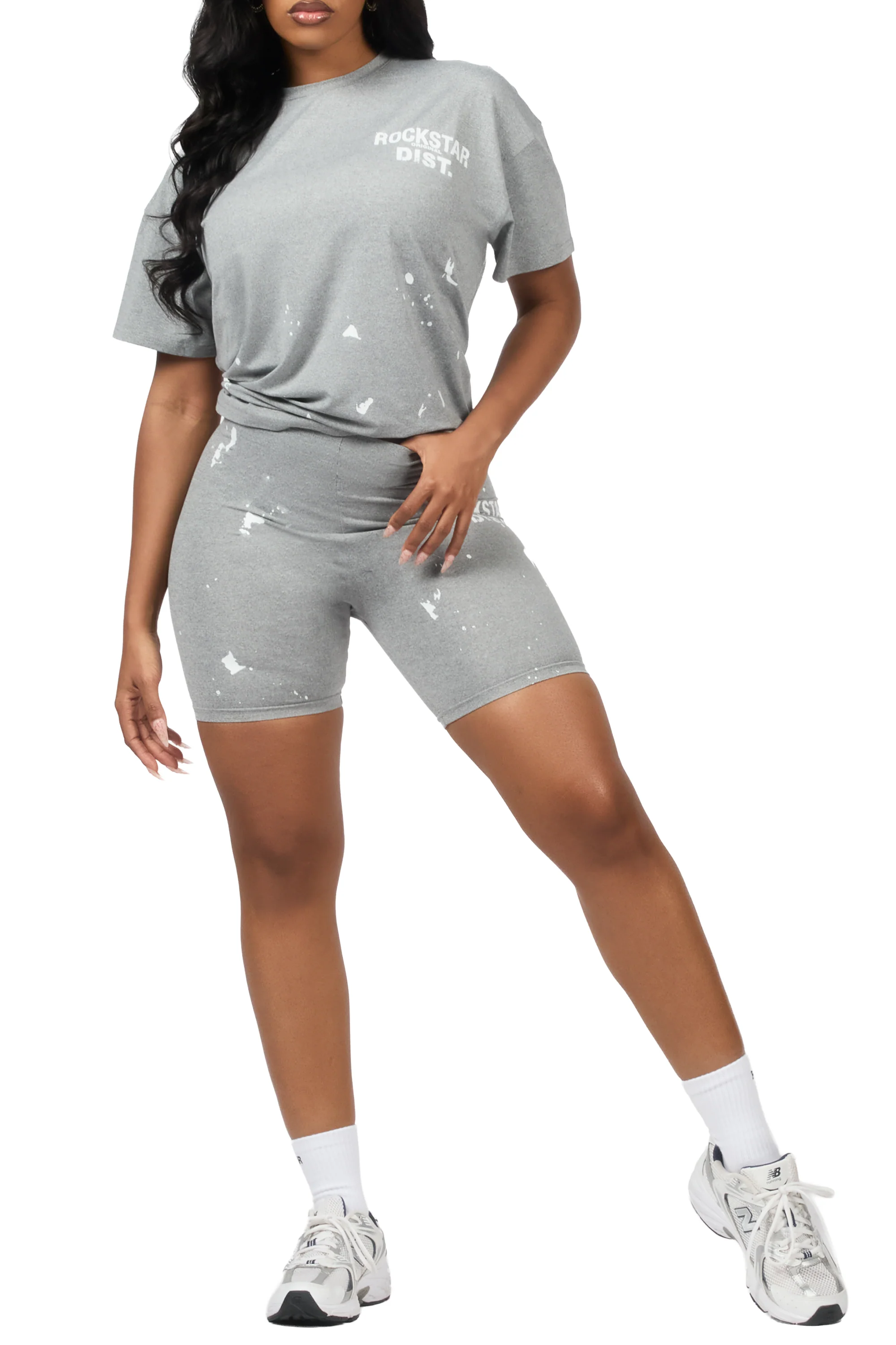 Living For It Heather Grey Bike Short Set - Image 11